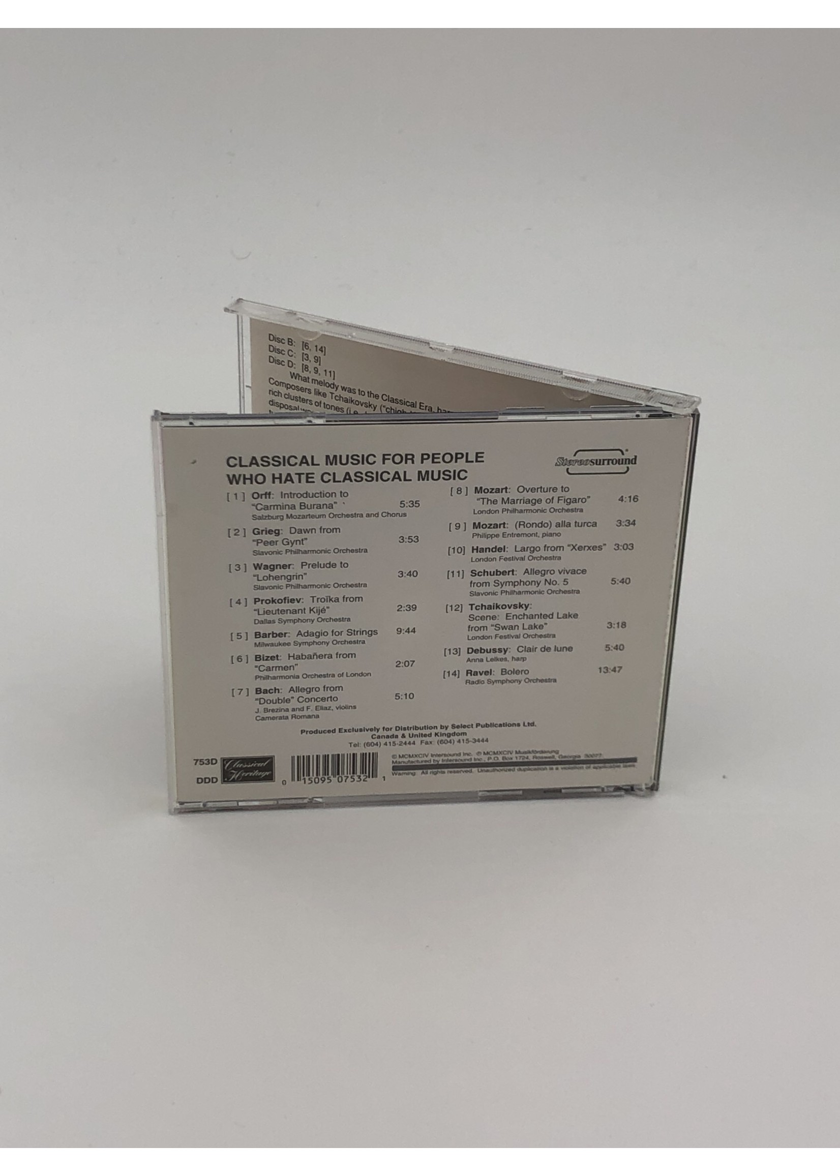 CD Classical Music for people Who Hate Classical CD D