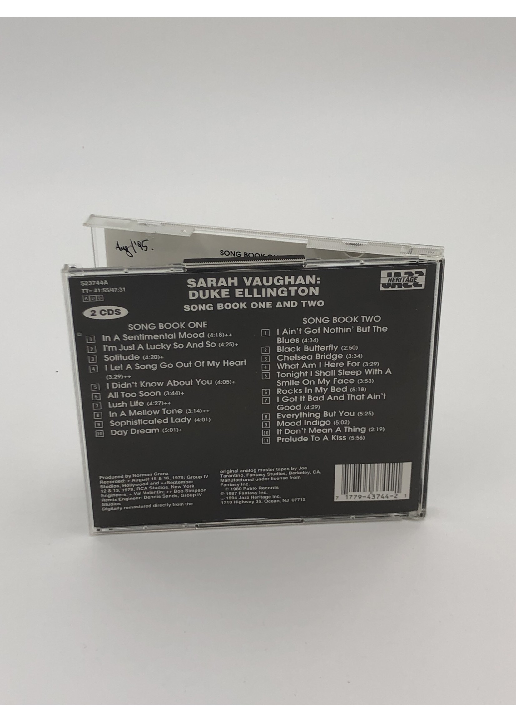 CD Sarah Vaughan Duke Ellington Song Book One And Two 2 Cd