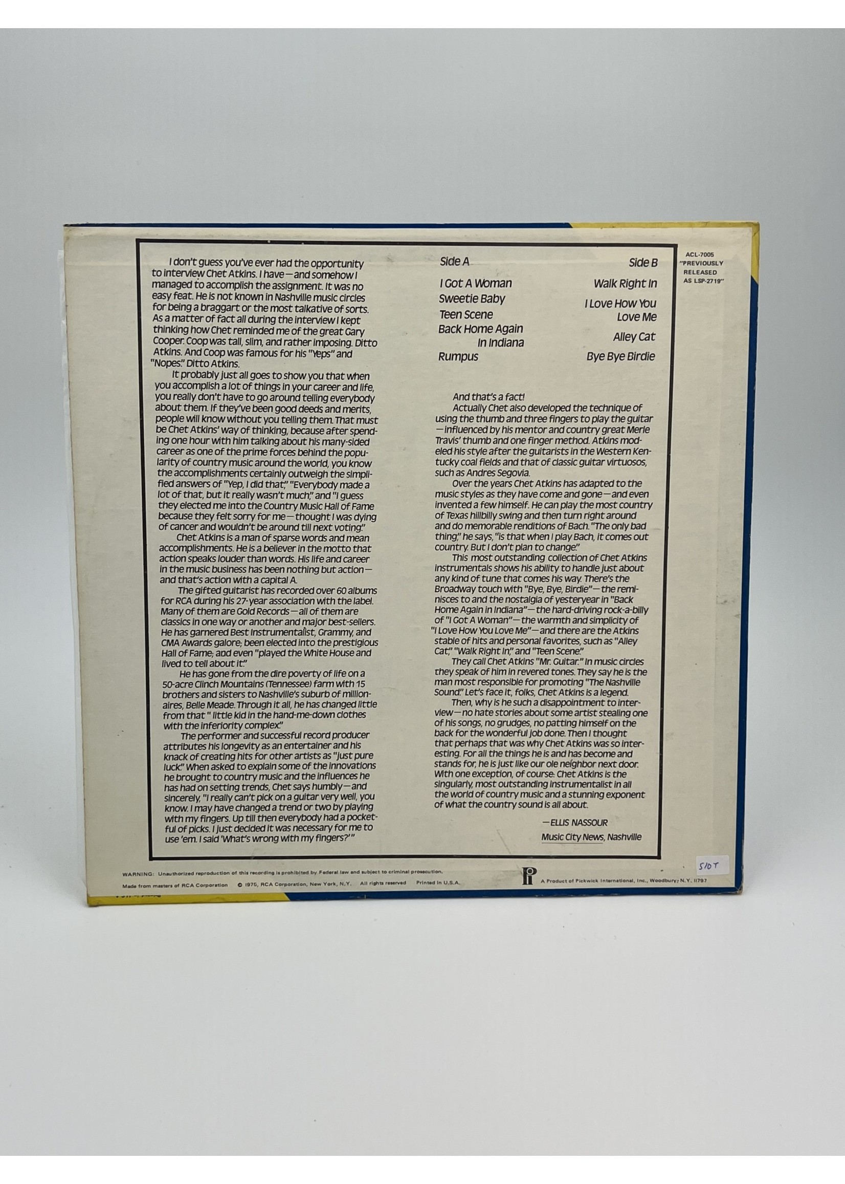 LP Chet Atkins Teen Scene LP Record