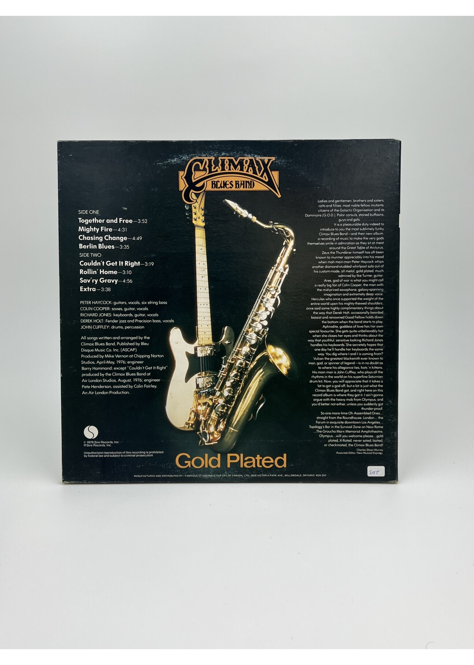 LP Climax Blues Band Gold Plated LP Record