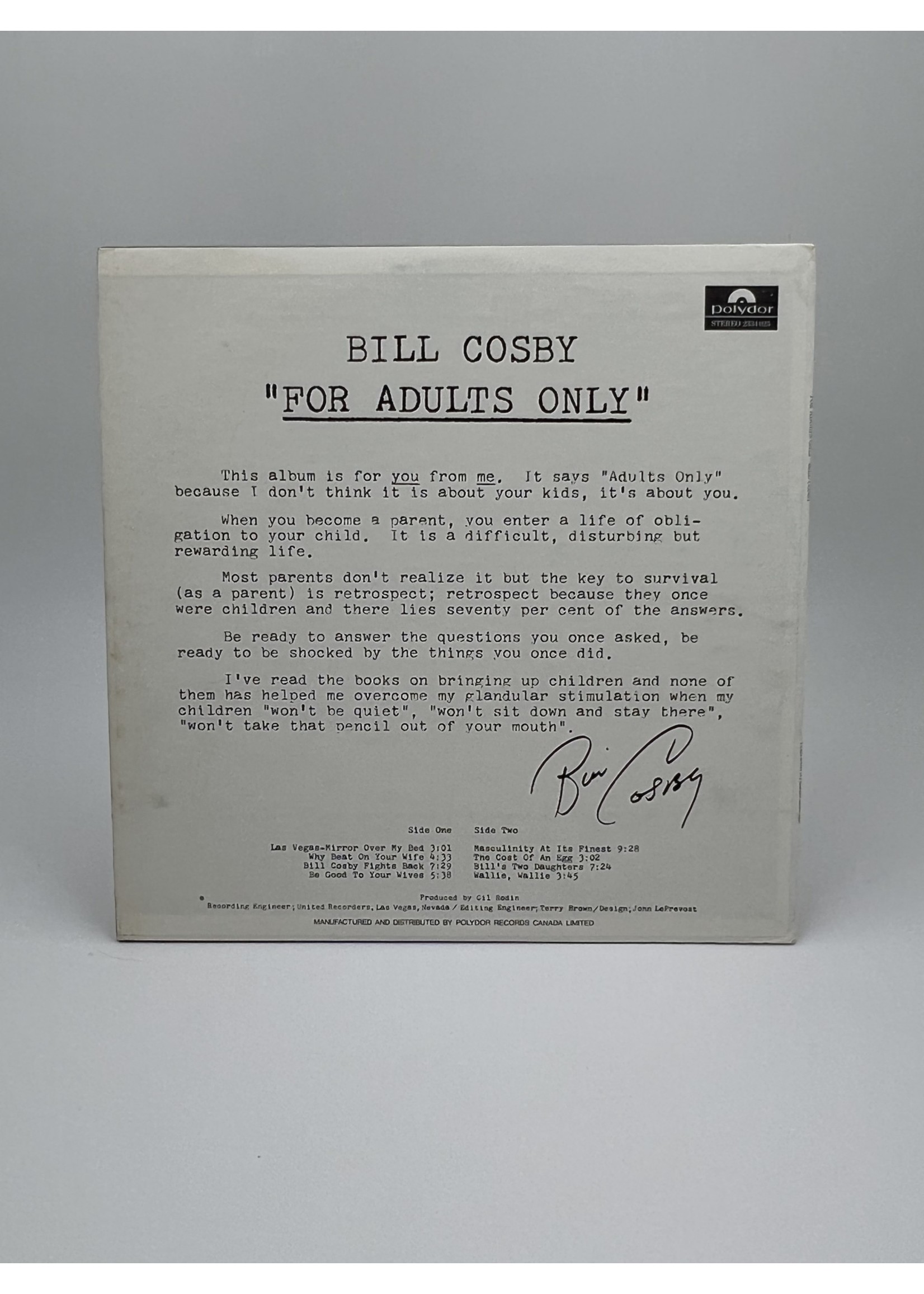 LP Bill Cosby For Adults Only LP Record