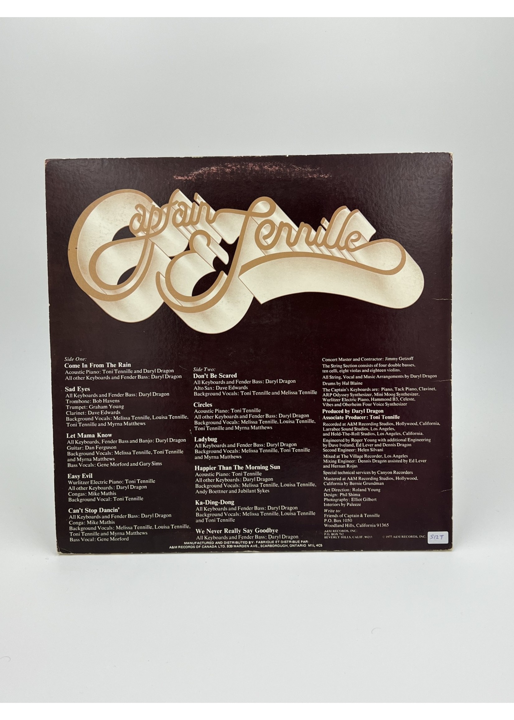 LP Captain and Tennille Come in From The Rain LP Record