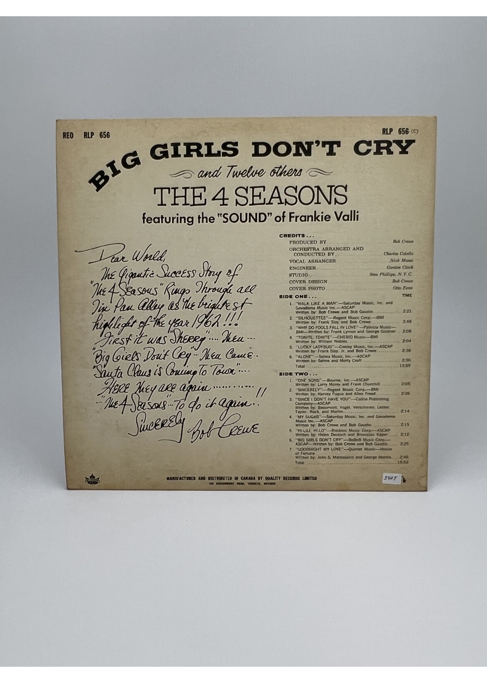 LP The 4 Seasons Big Girls Dont Cry LP Record