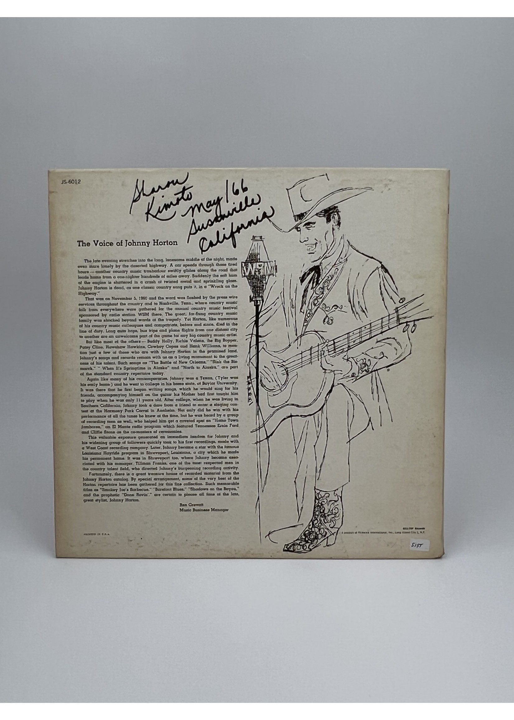 LP The Voice of Johnny Horton LP Record