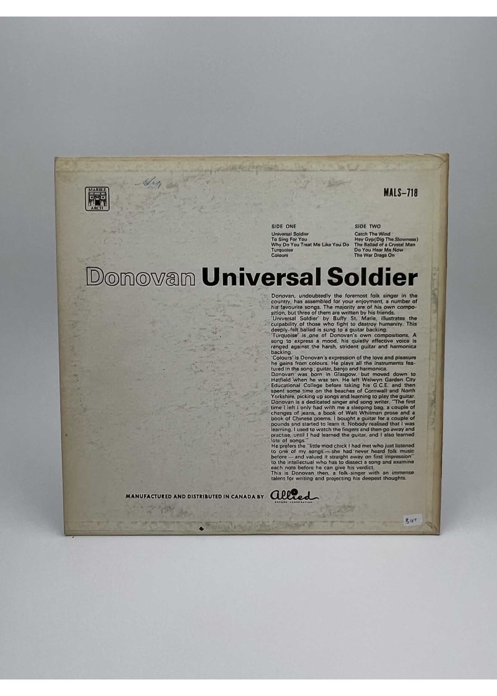 LP Donovan Universal Soldier var2 LP Record