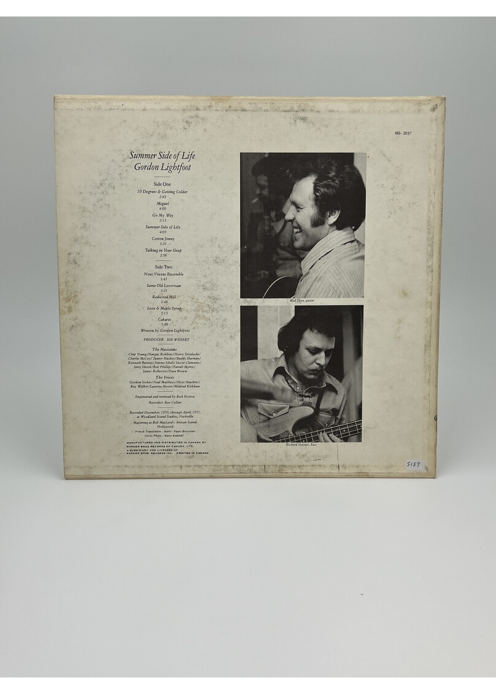 LP Gordon Lightfoot Summer Side of Life LP Record