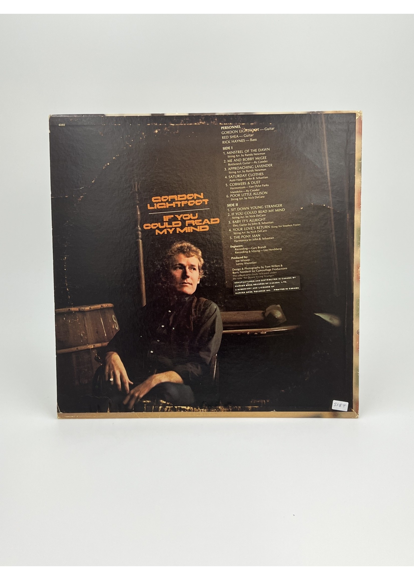 LP Gordon Lightfoot If you Could read my Mind LP Record