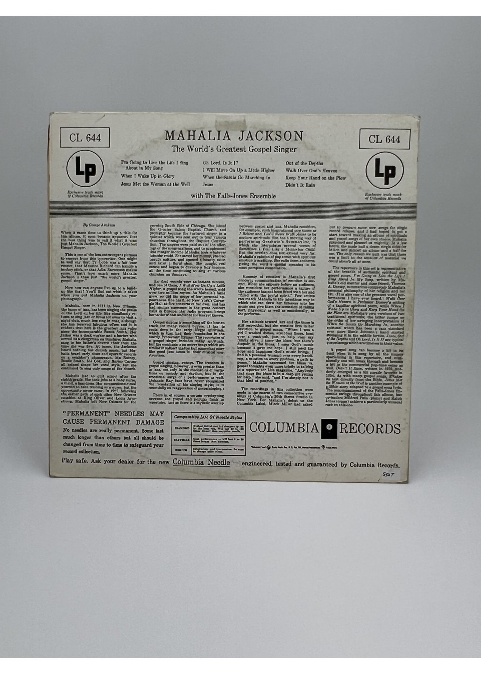 LP Mahalia Jackson The Worlds Greatest Gospel Singer LP Record