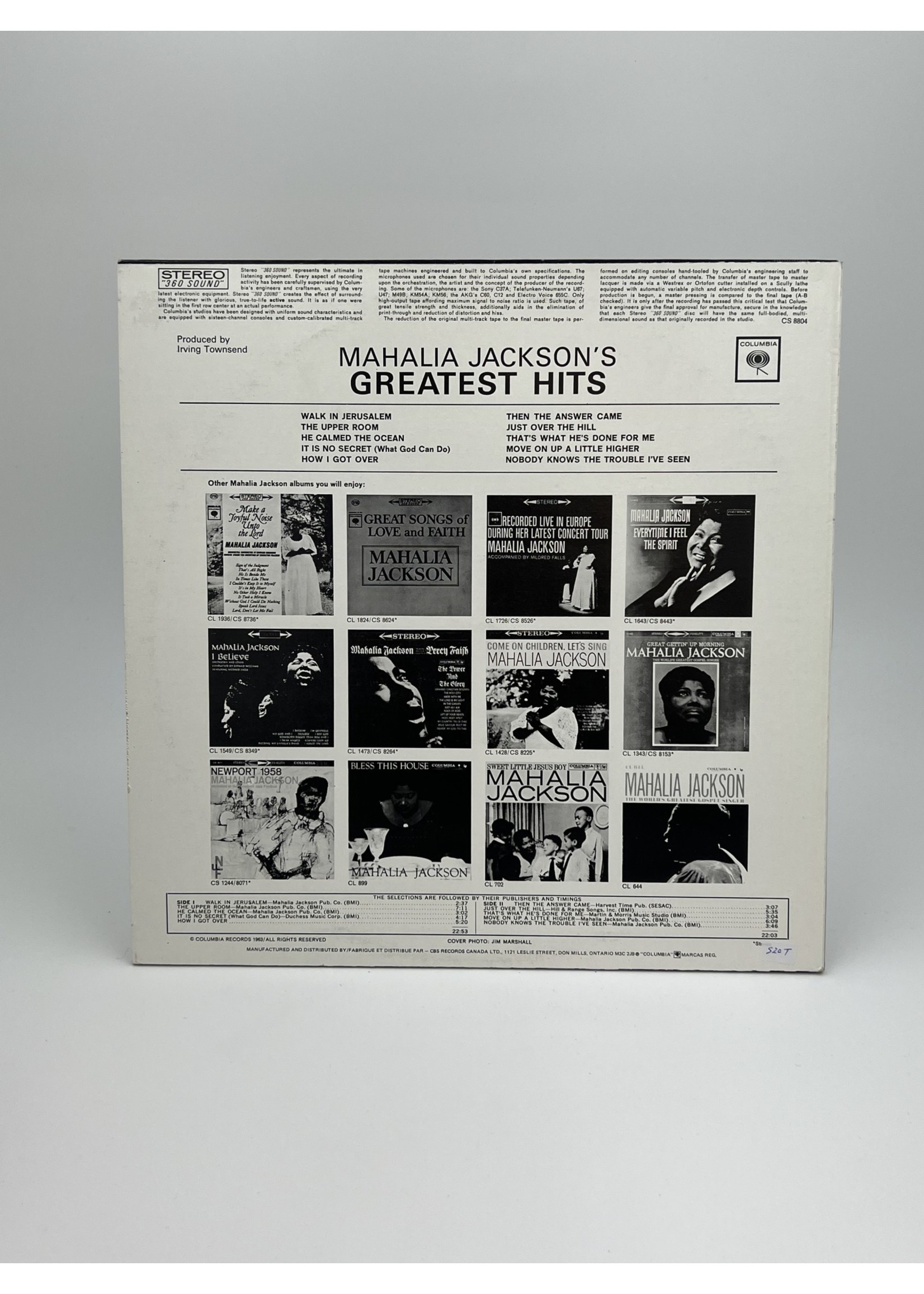 LP Mahalia Jacksons Greatest Hits LP Record