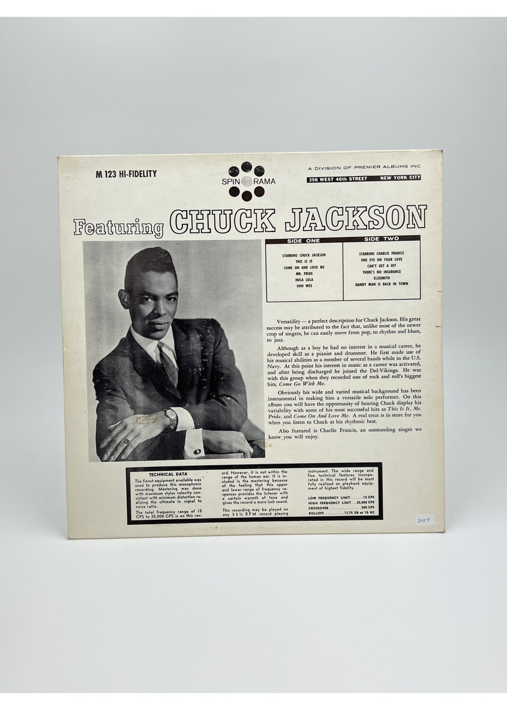 LP Chuck Jackson and his Greatest Hits LP Record