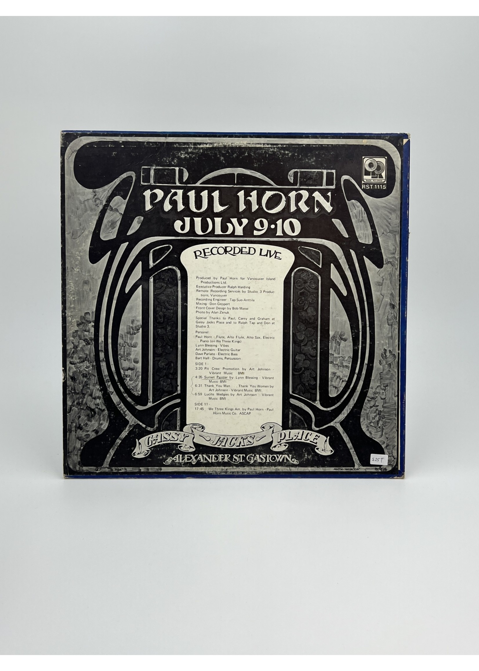 LP Paul Horn July 9 10 Recorded Live Gassy Jacks Place LP Record