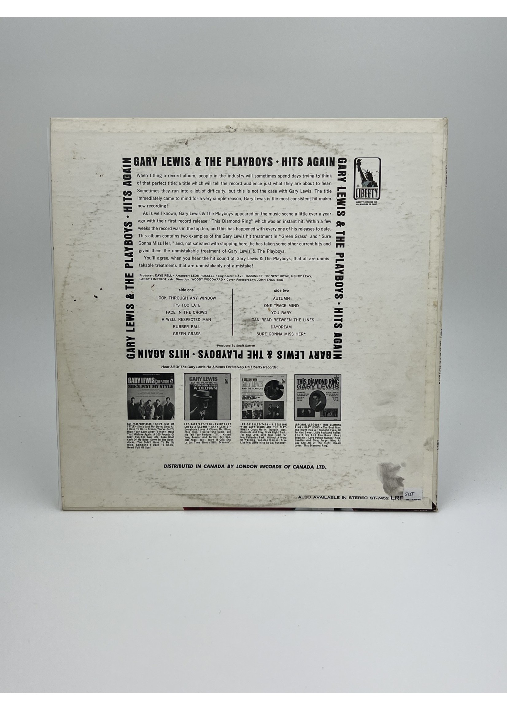 LP Gary Lewis and The Playboys Hits Again LP Record