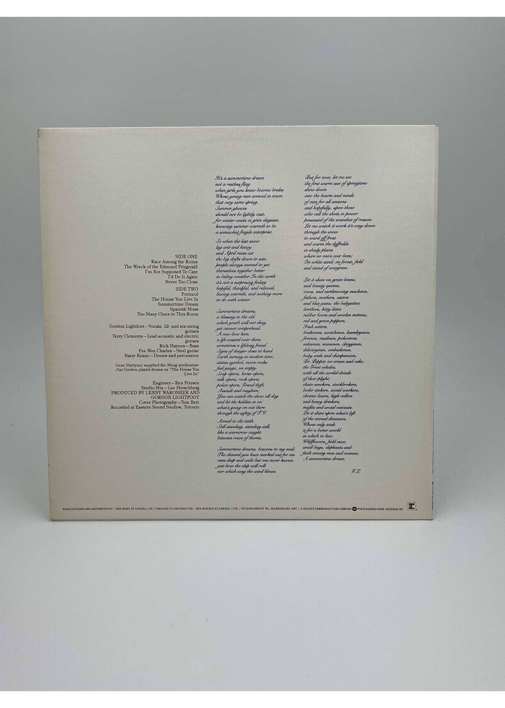 LP Gordon Lightfoot Summertime Dream LP Record