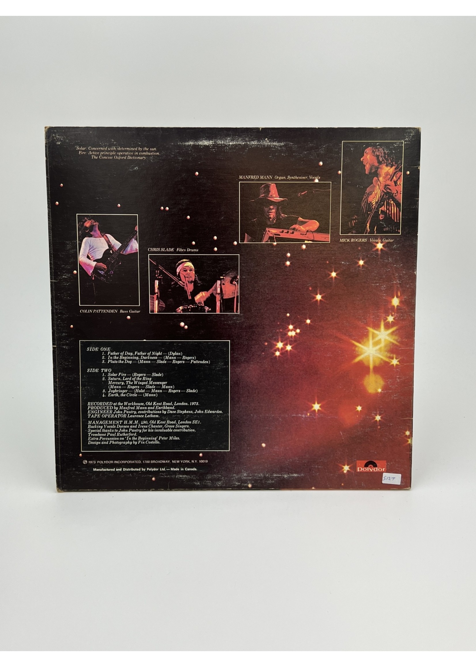 LP Manfred Manns Earth Band Solar Fire LP Record