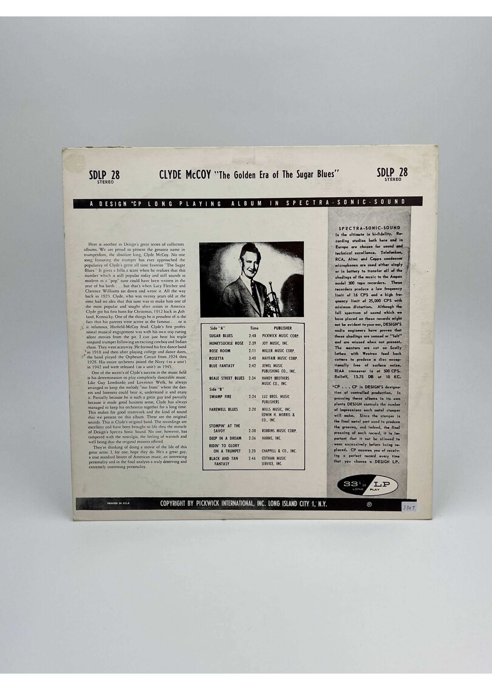 LP Clyde McCoy The Gold Era of The Sugar Blues LP Record