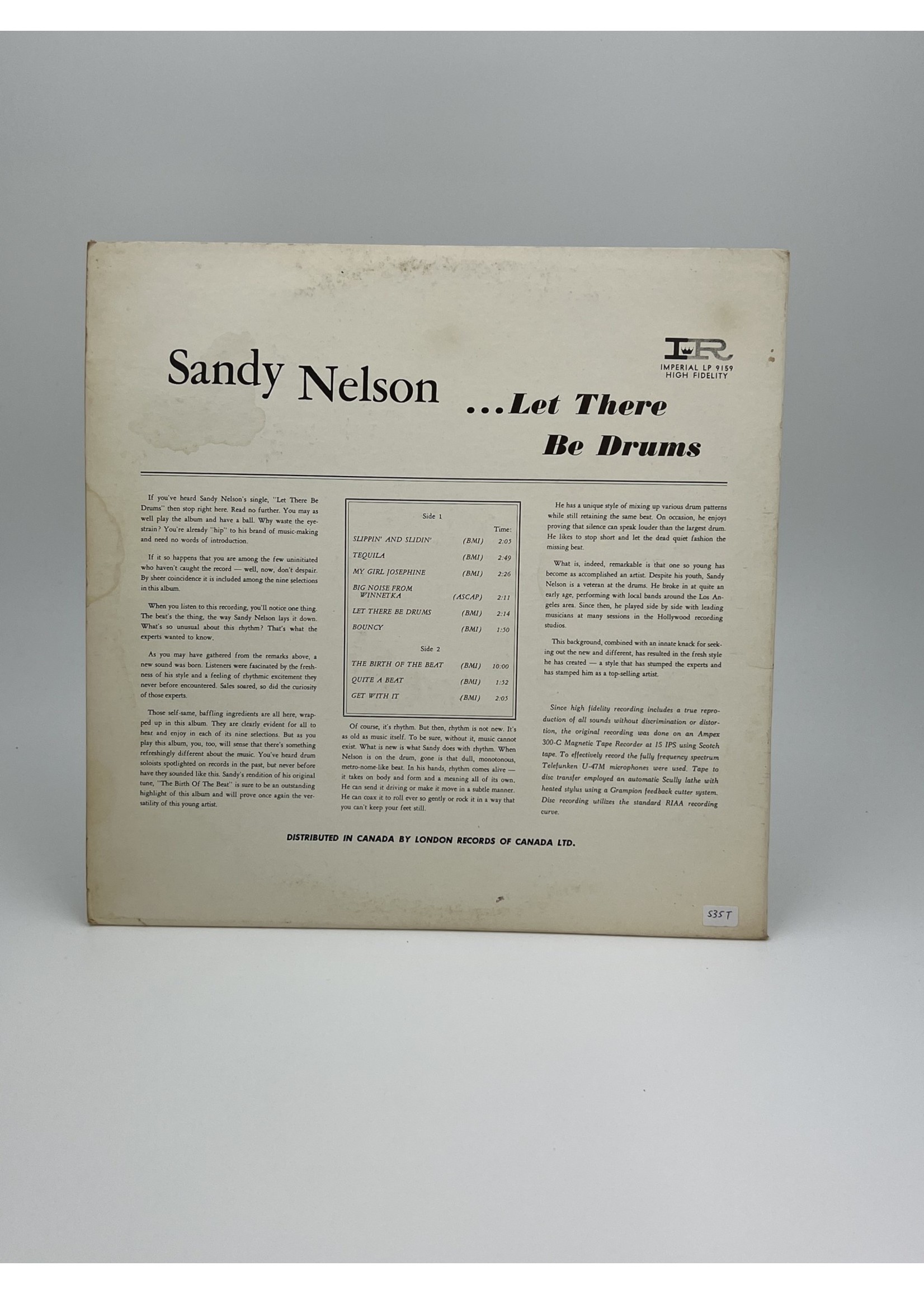 LP Sandy Nelson Let There Be Drums LP Record