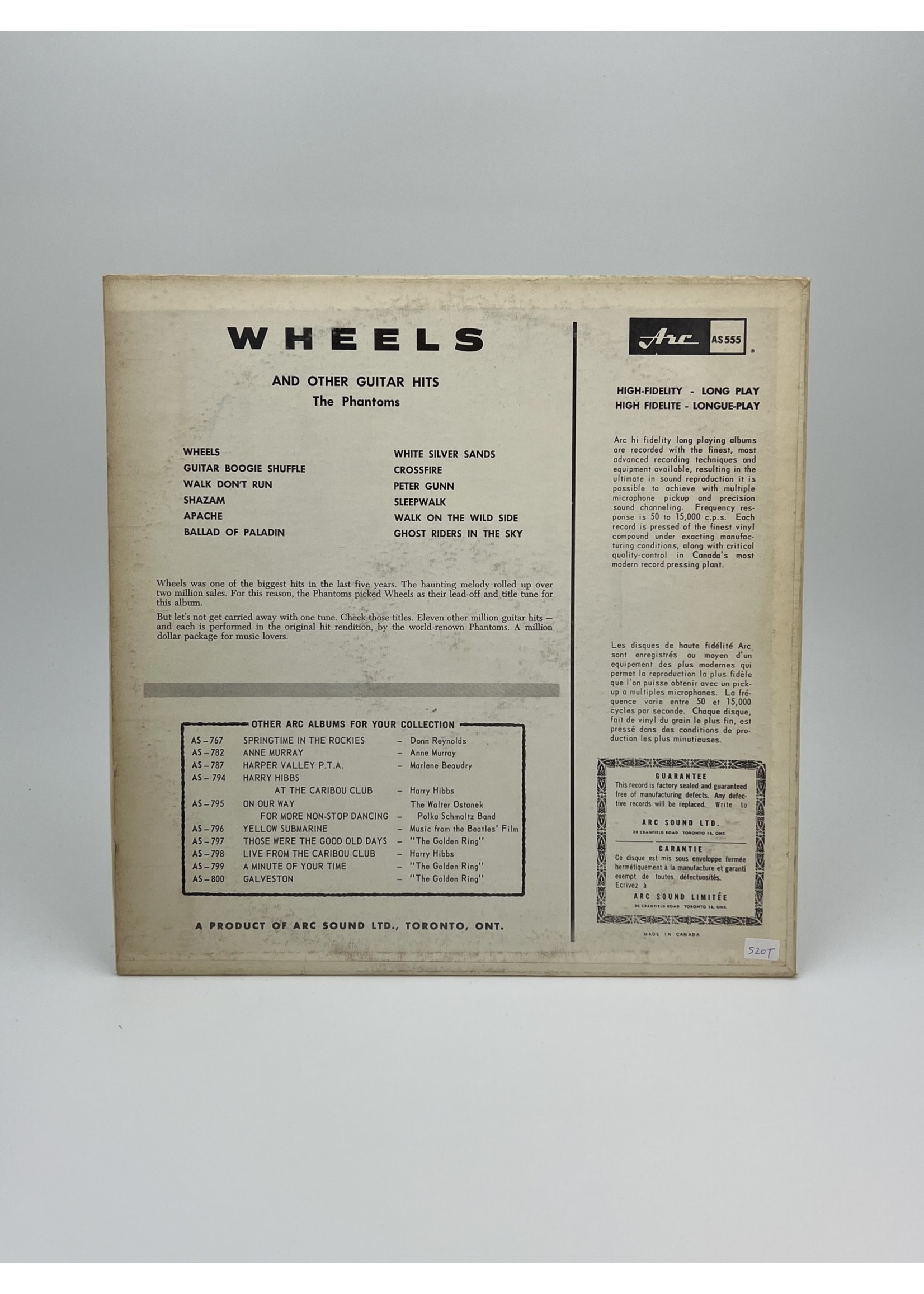 LP The Phantoms Wheels and other Guitar Hits LP Record