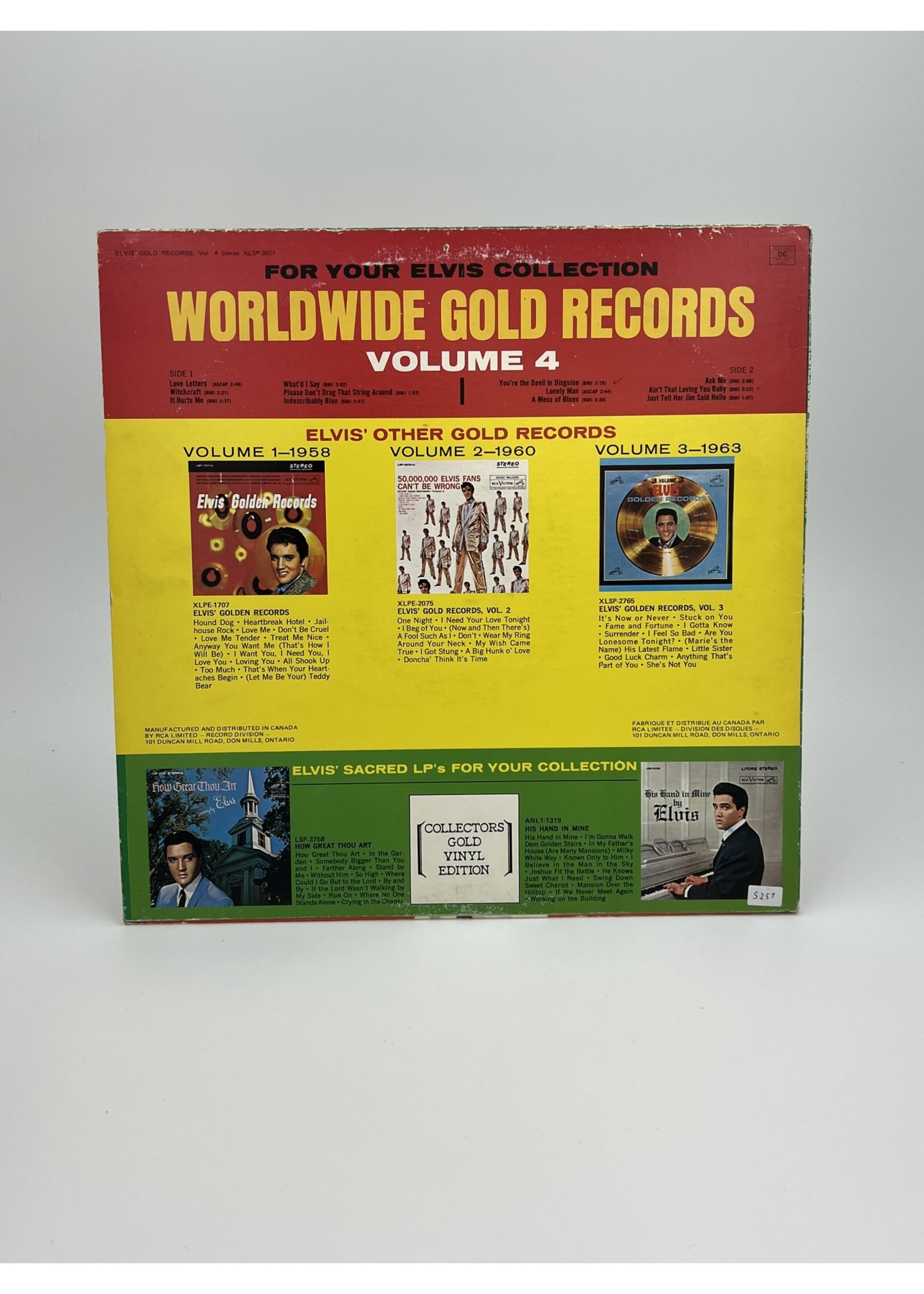 LP Elvis Presley Gold Records Volume 4 Gold Vinyl LP Record