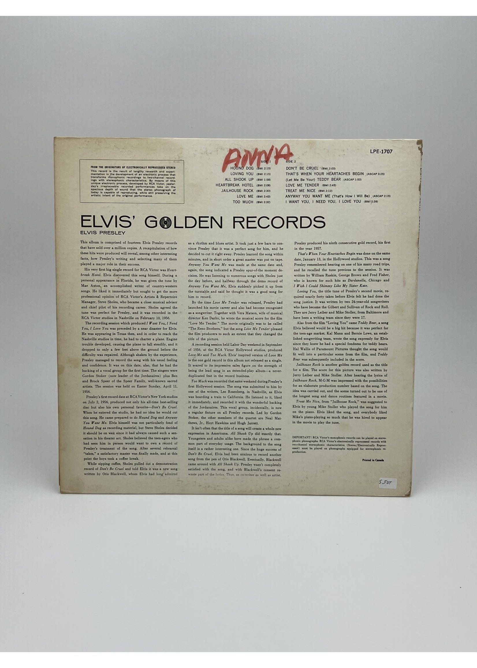 LP Elvis Presley Golden Records LP Record