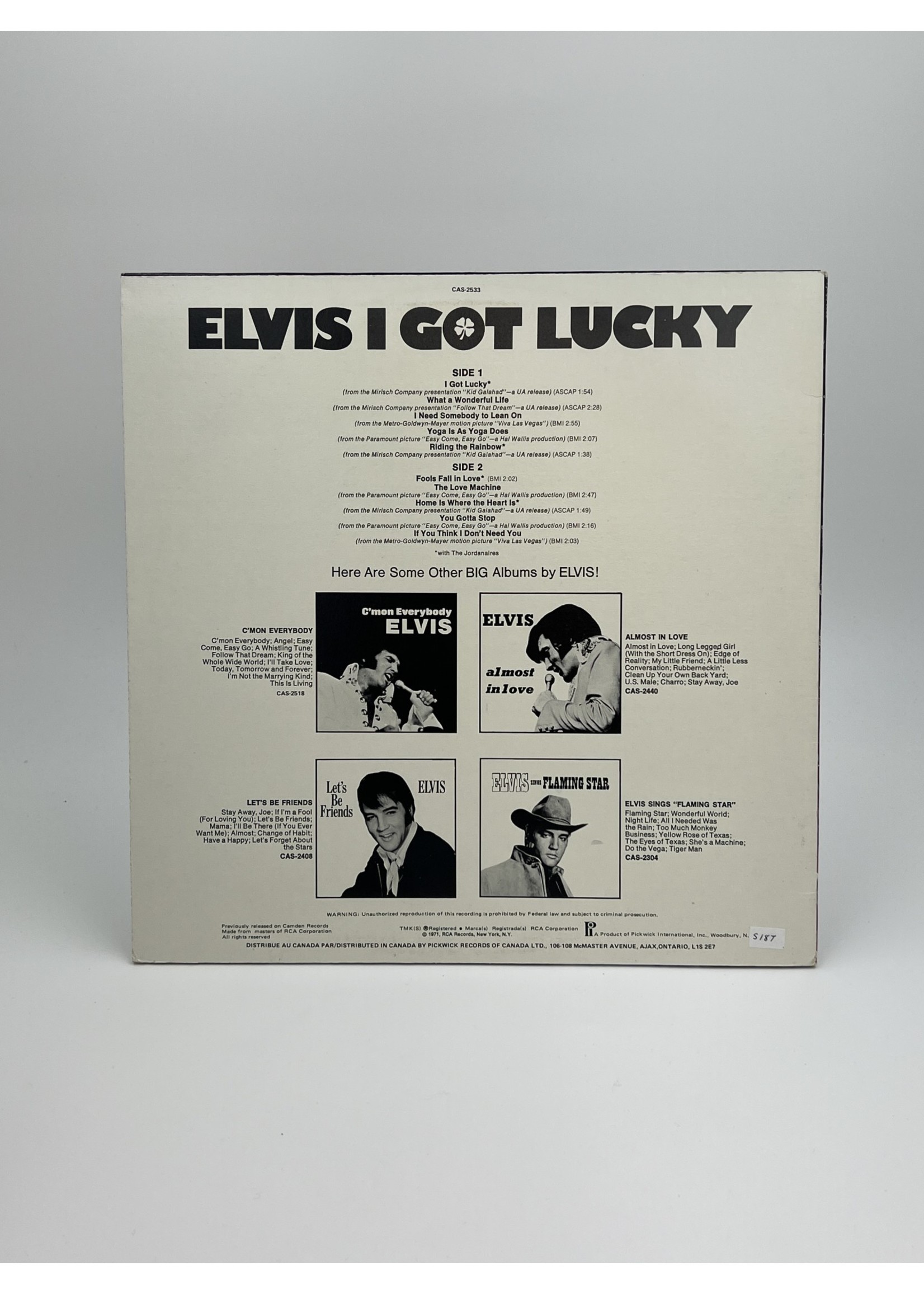 LP Elvis Presley I Got Lucky LP Record