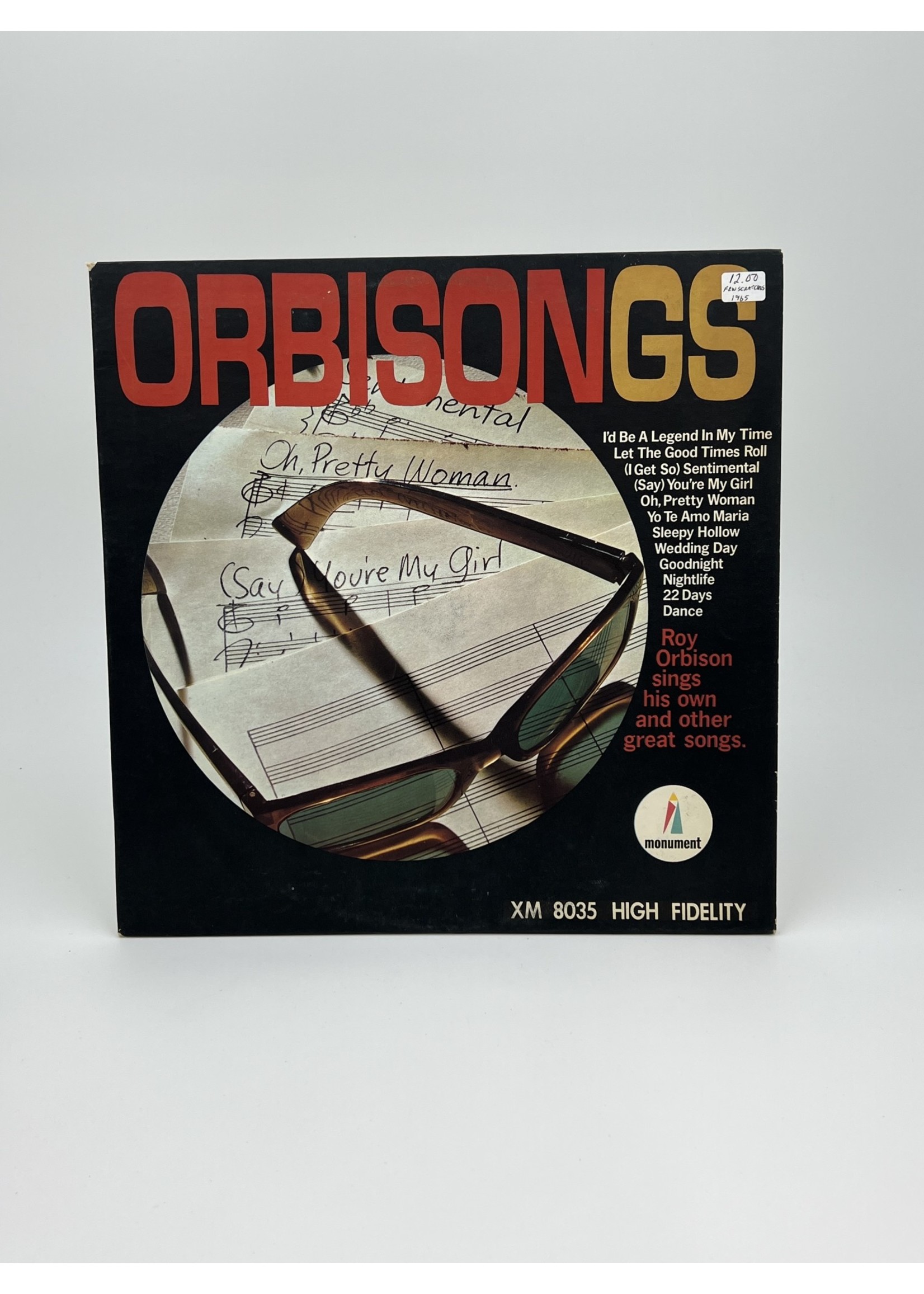 LP Roy Orbison Orbisongs LP Record