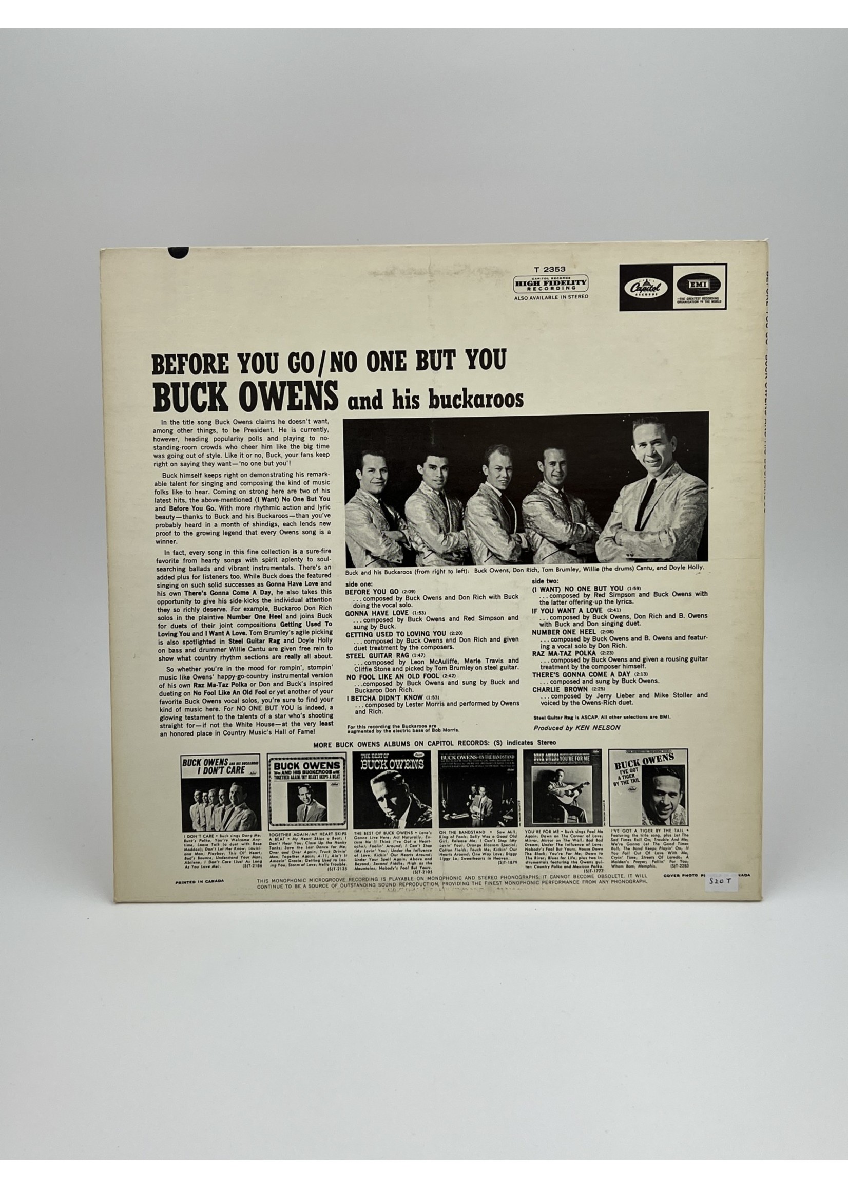 LP Buck Owens and his Buckaroos Before You Go LP Record