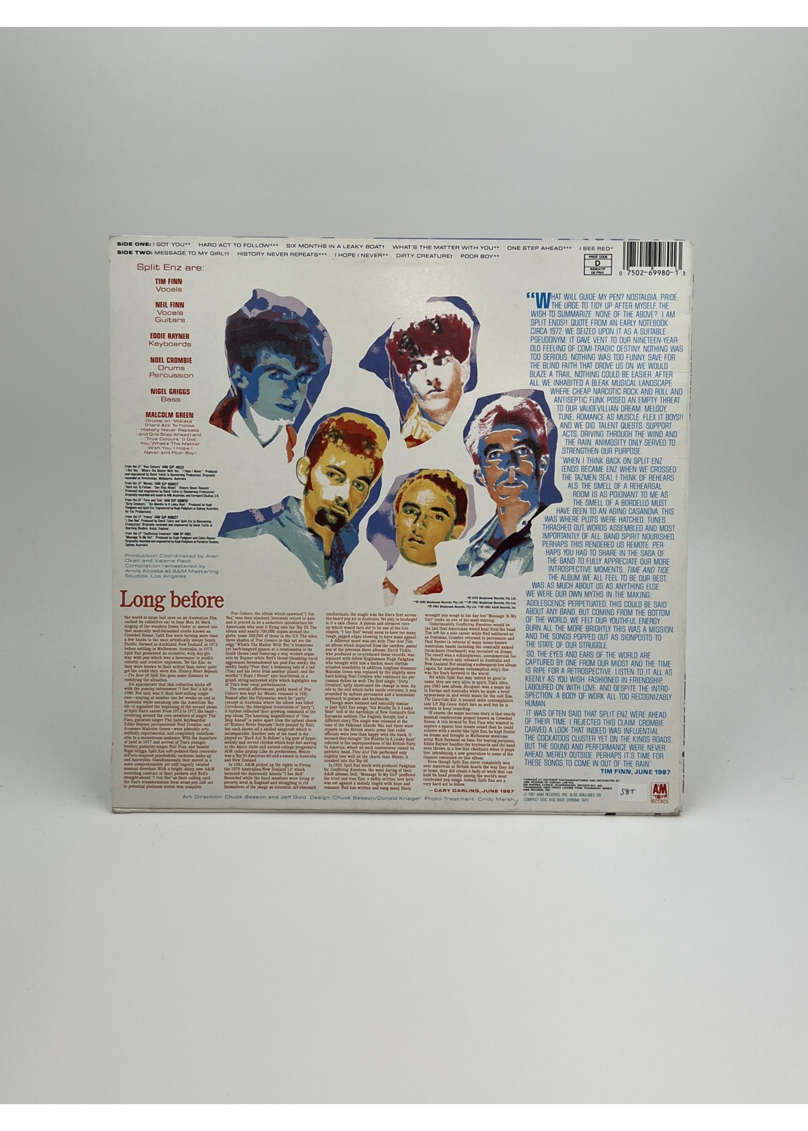 LP The Best of Split Enz History Never Repeats LP Record