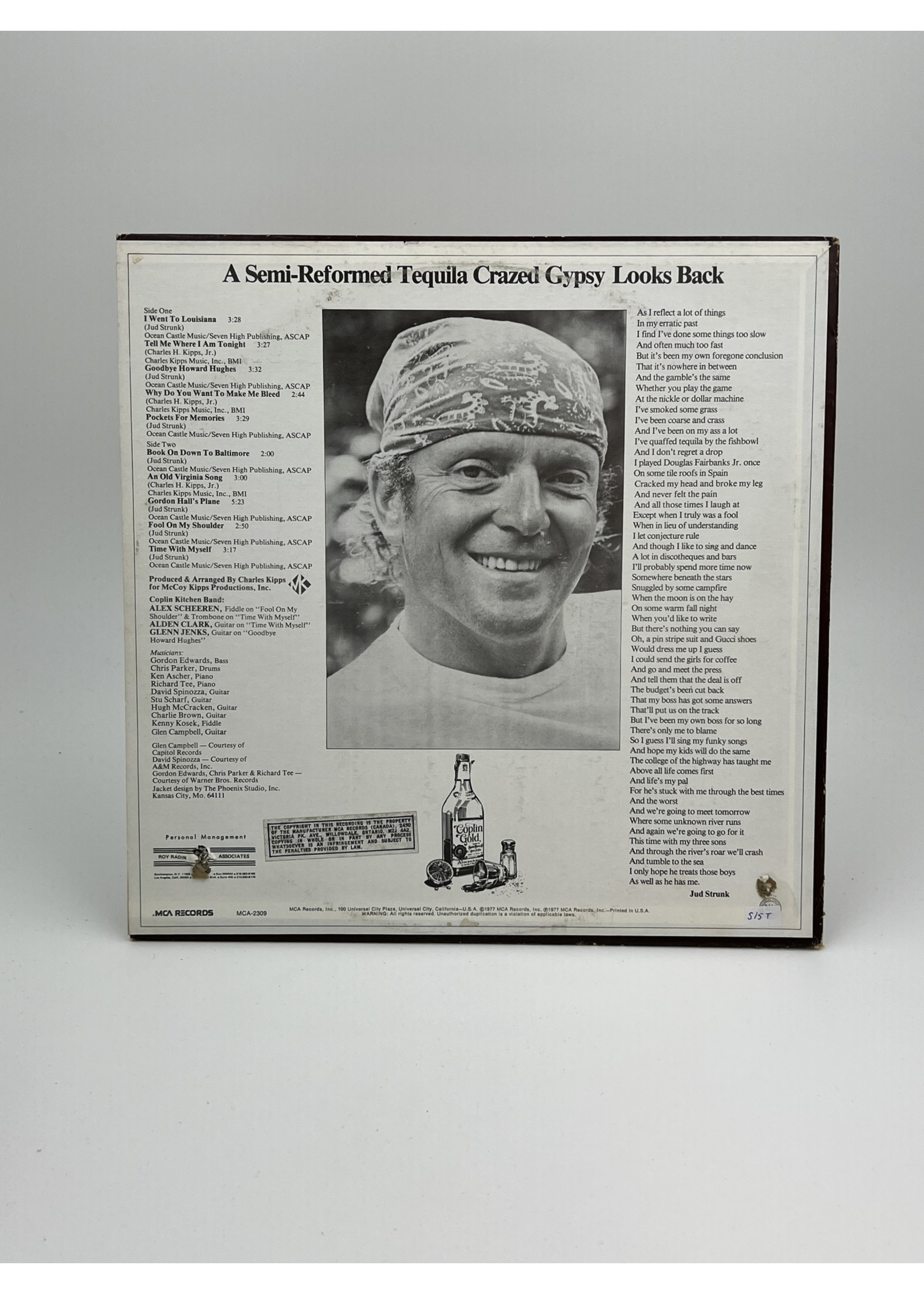 LP Jud Strunk A Semi Reformed Tequila Crazed Gypsy Looks Back LP Record