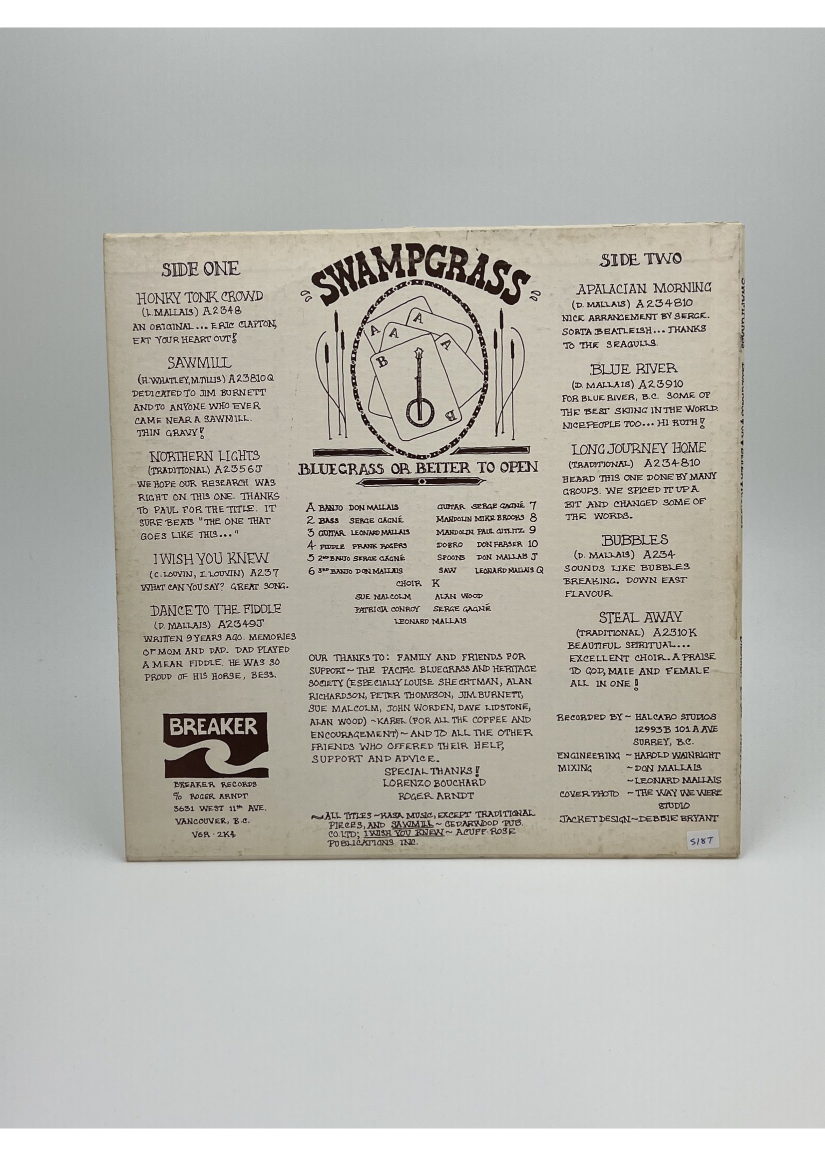 LP Swampgrass Bluegrass or Better to Open LP Record