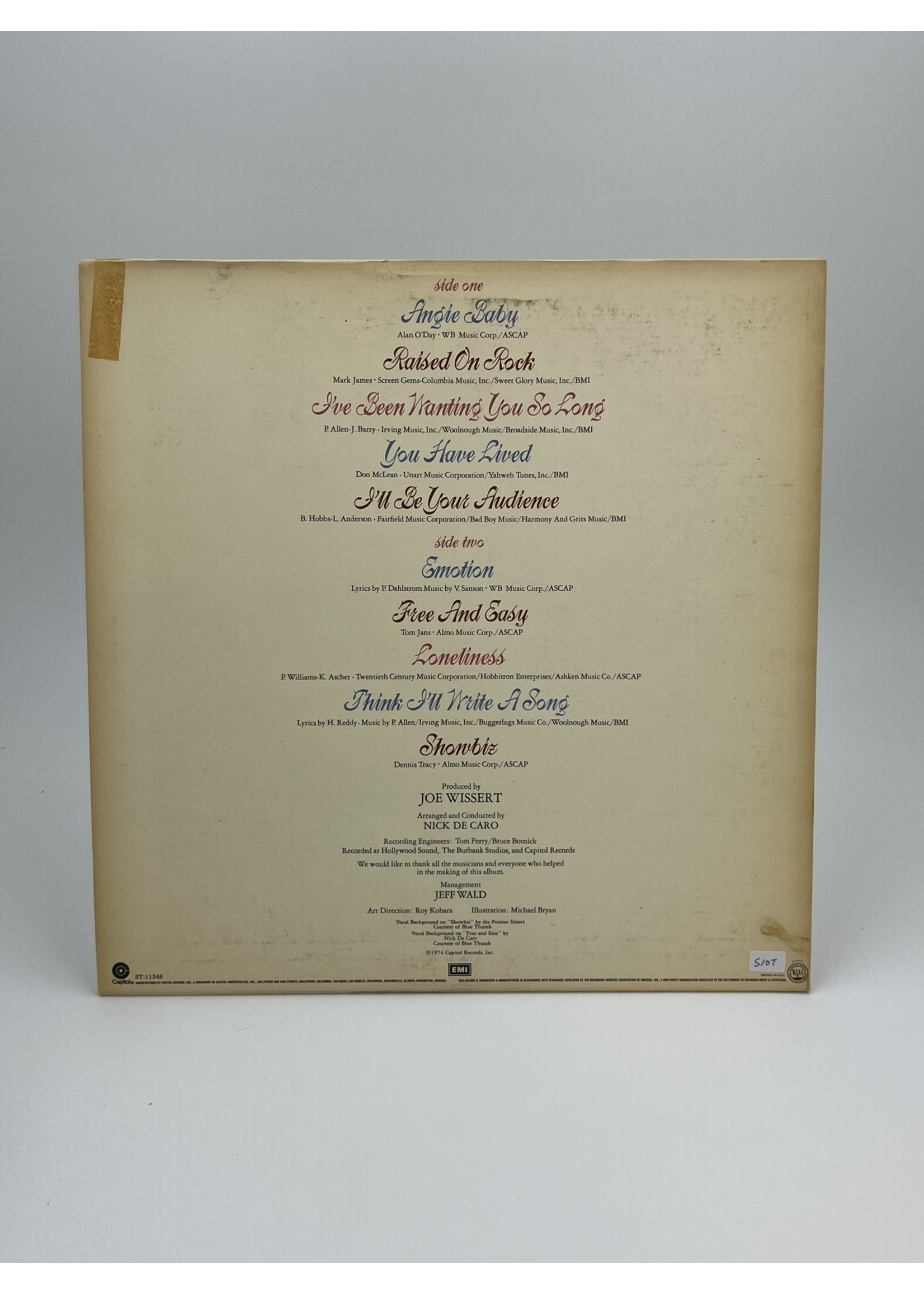 LP Helen Reddy Free and Easy LP Record