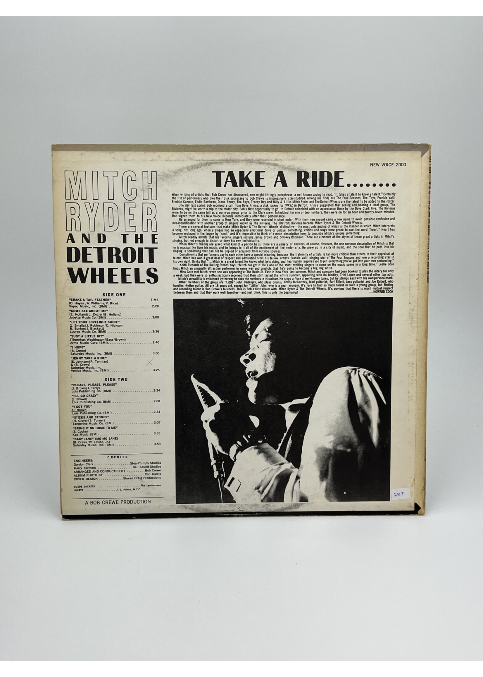 LP Mitch Ryder and The Detroit Wheels Take a Ride LP Record