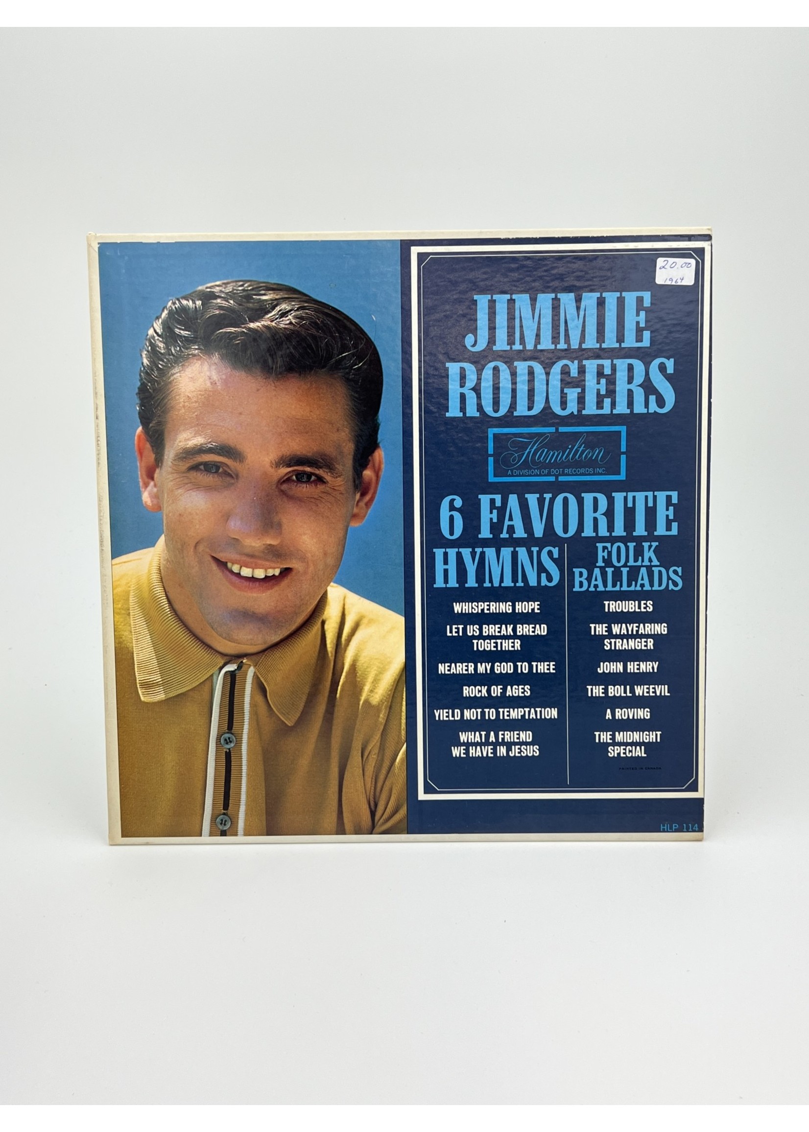 LP Jimmie Rodgers 6 Favorite Hymns and Folk Ballads LP Record