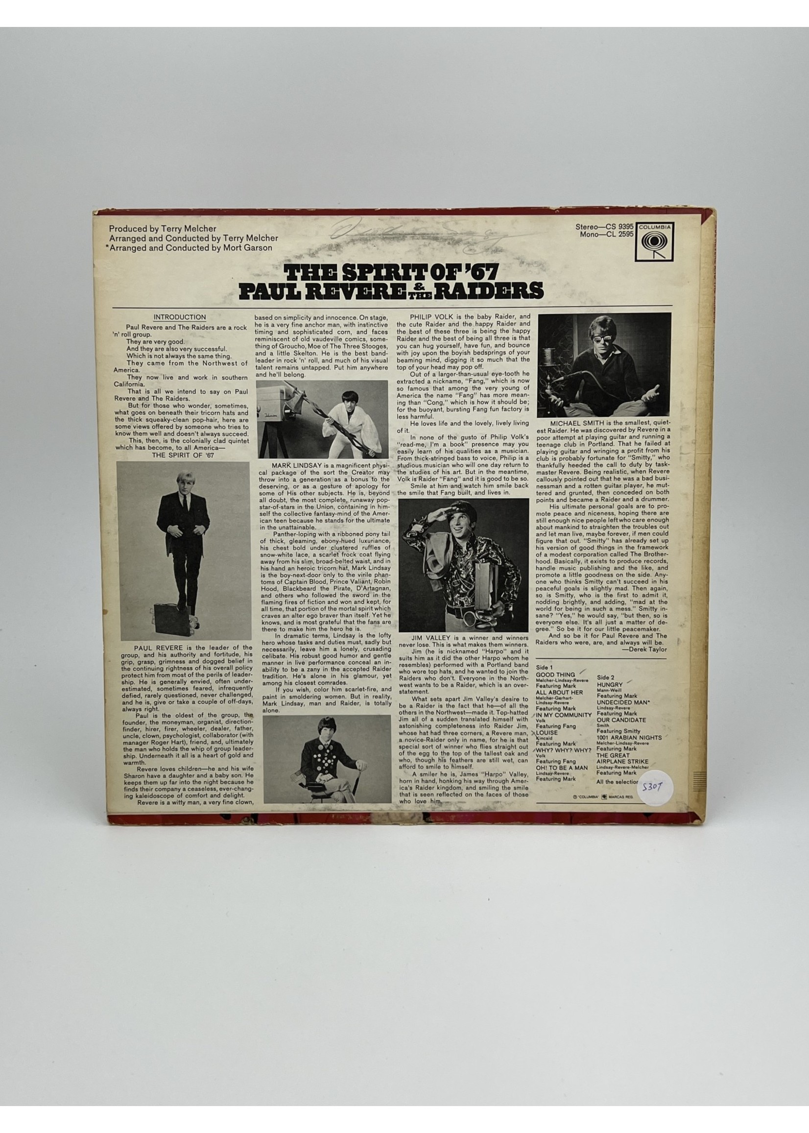 LP Paul Revere and The Raiders The Spirit of 67 LP Record