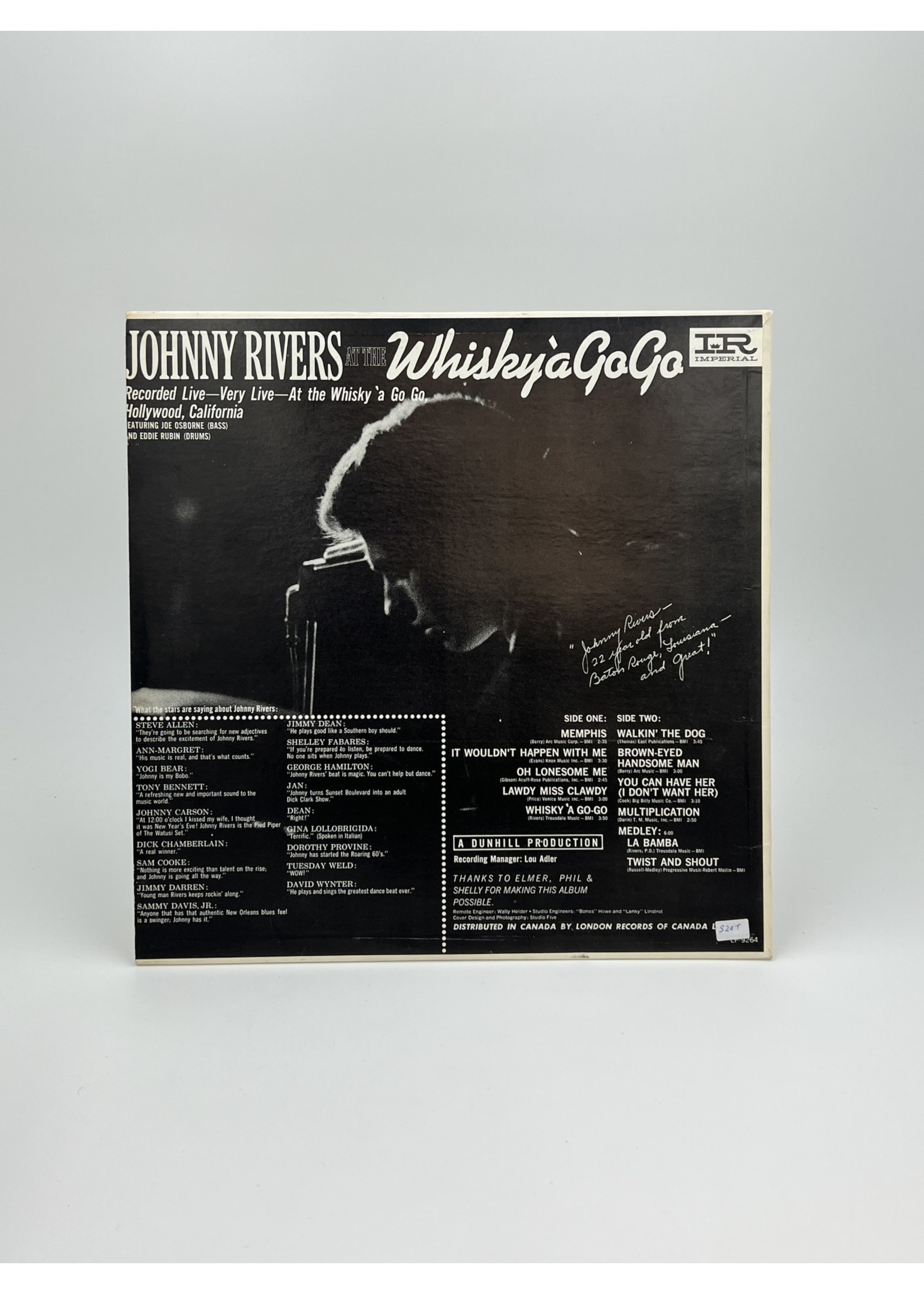 LP Johnny Rivers at the Whiskey A Go Go LP Record