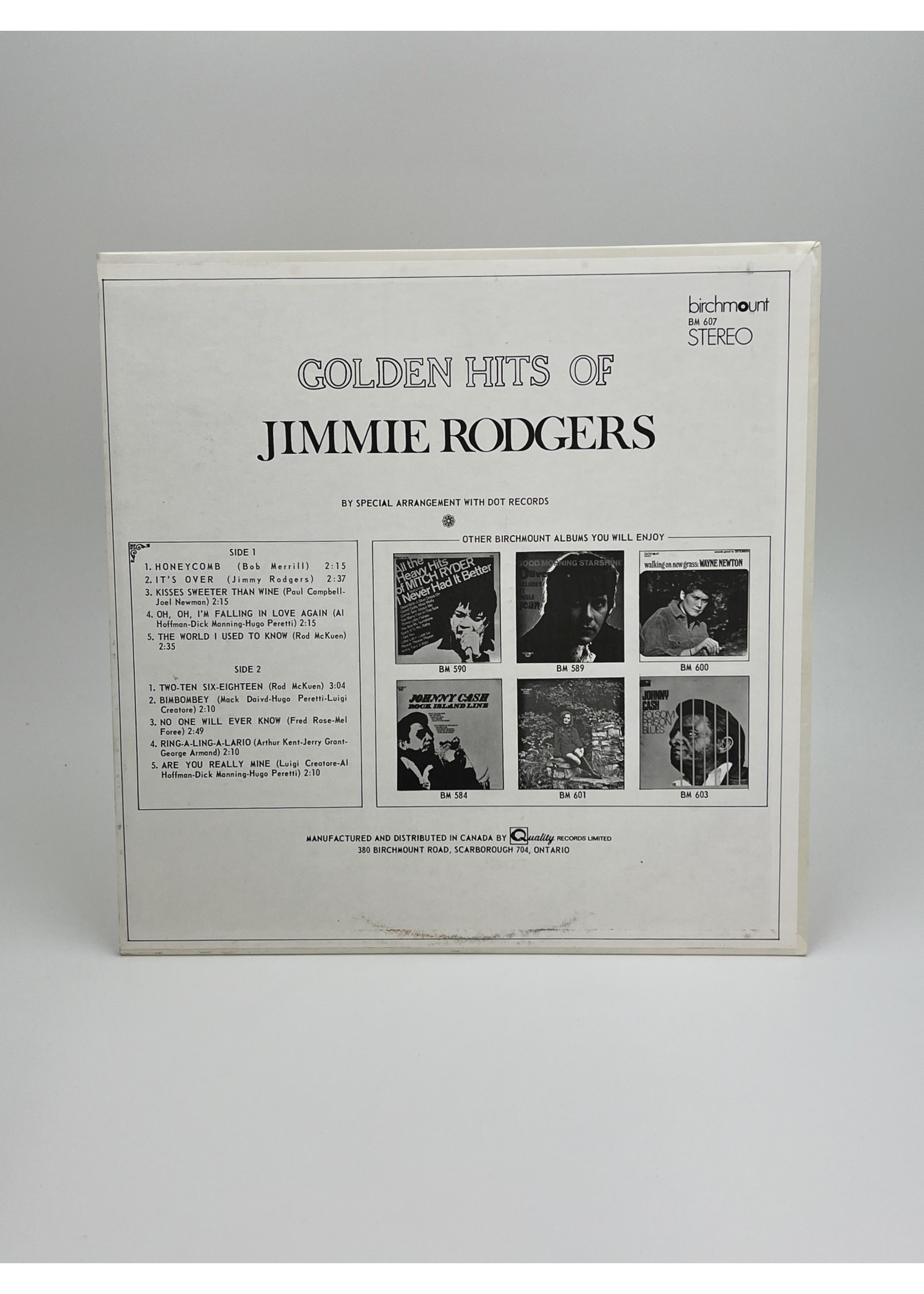 LP Jimmie Rodgers Golden Hits LP Record