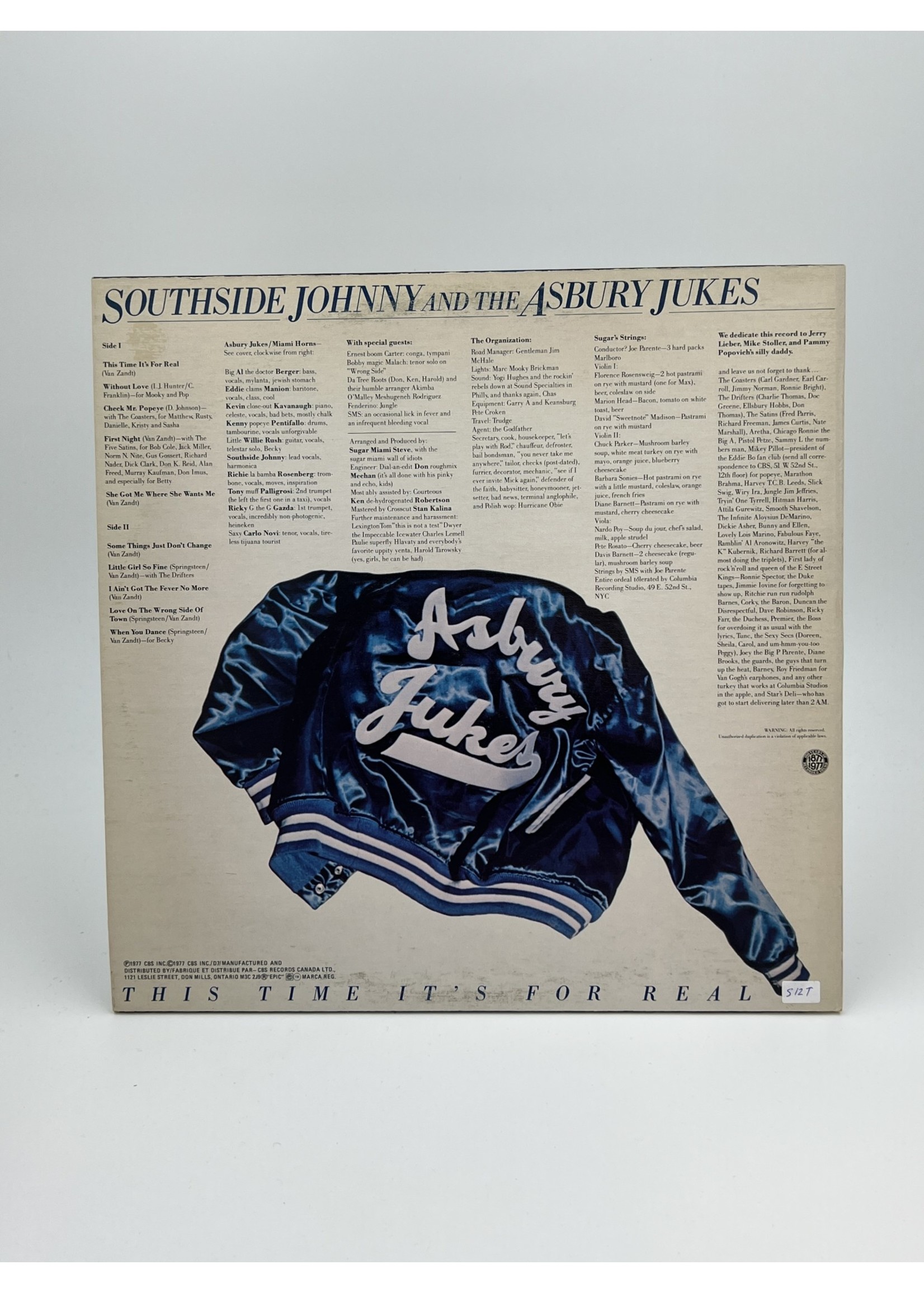 LP Southside Johnny and the Asbury Jukes This Time Its For Real LP Record