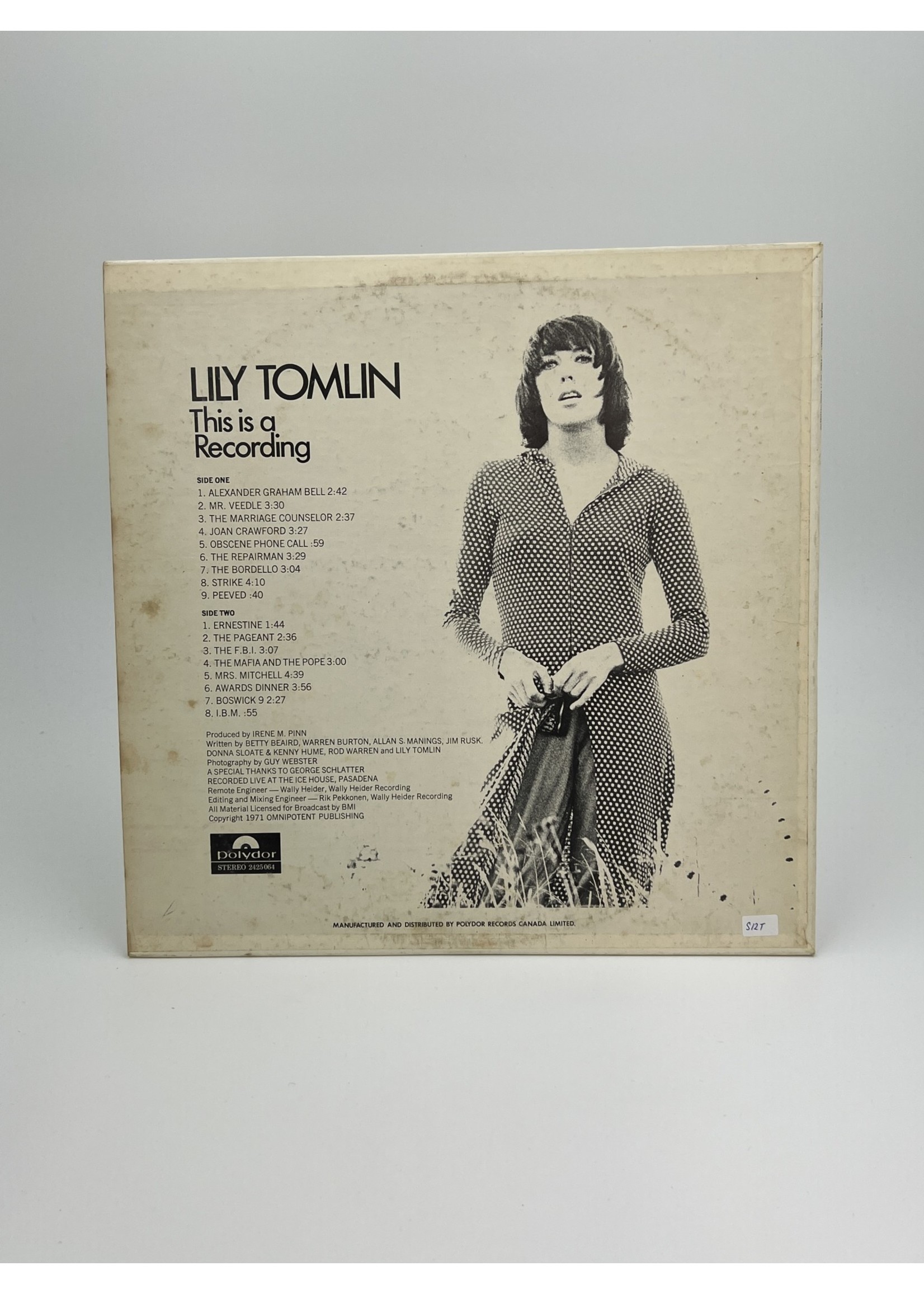 LP Lily Tomlin This Is A Recording LP Record