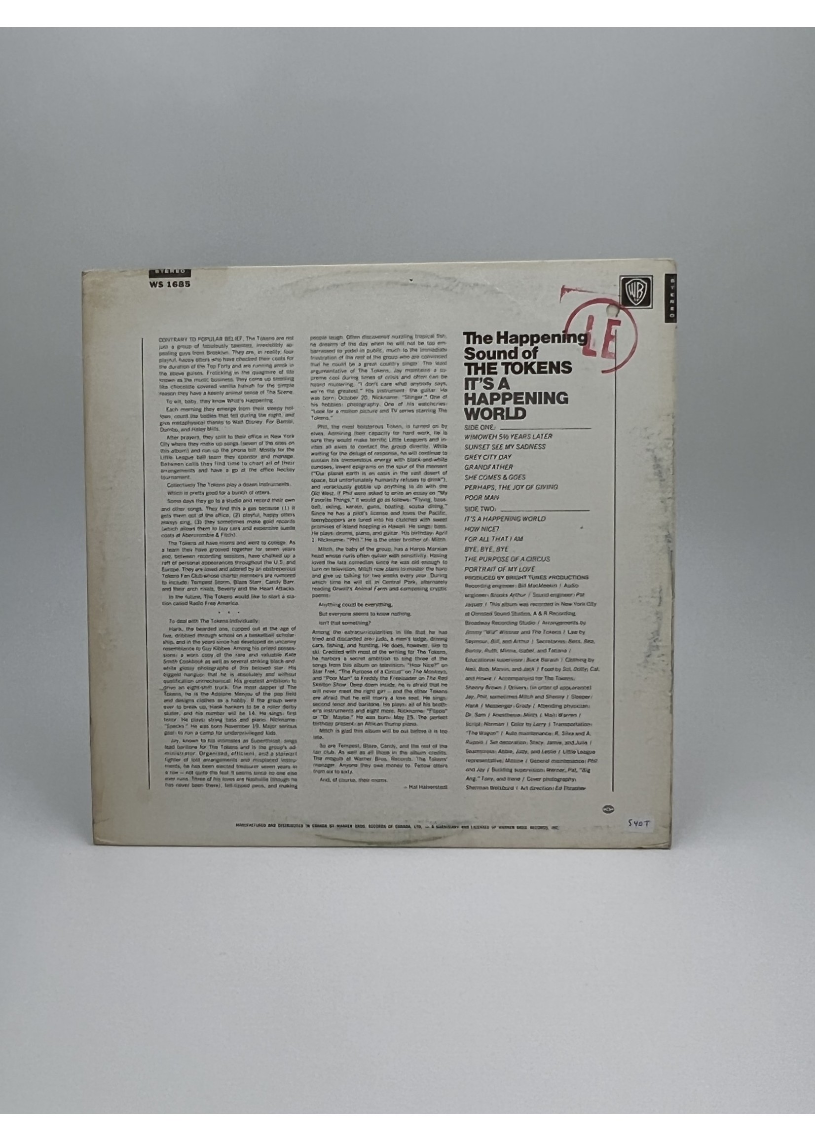 LP The Tokens Its A Happening World LP Record