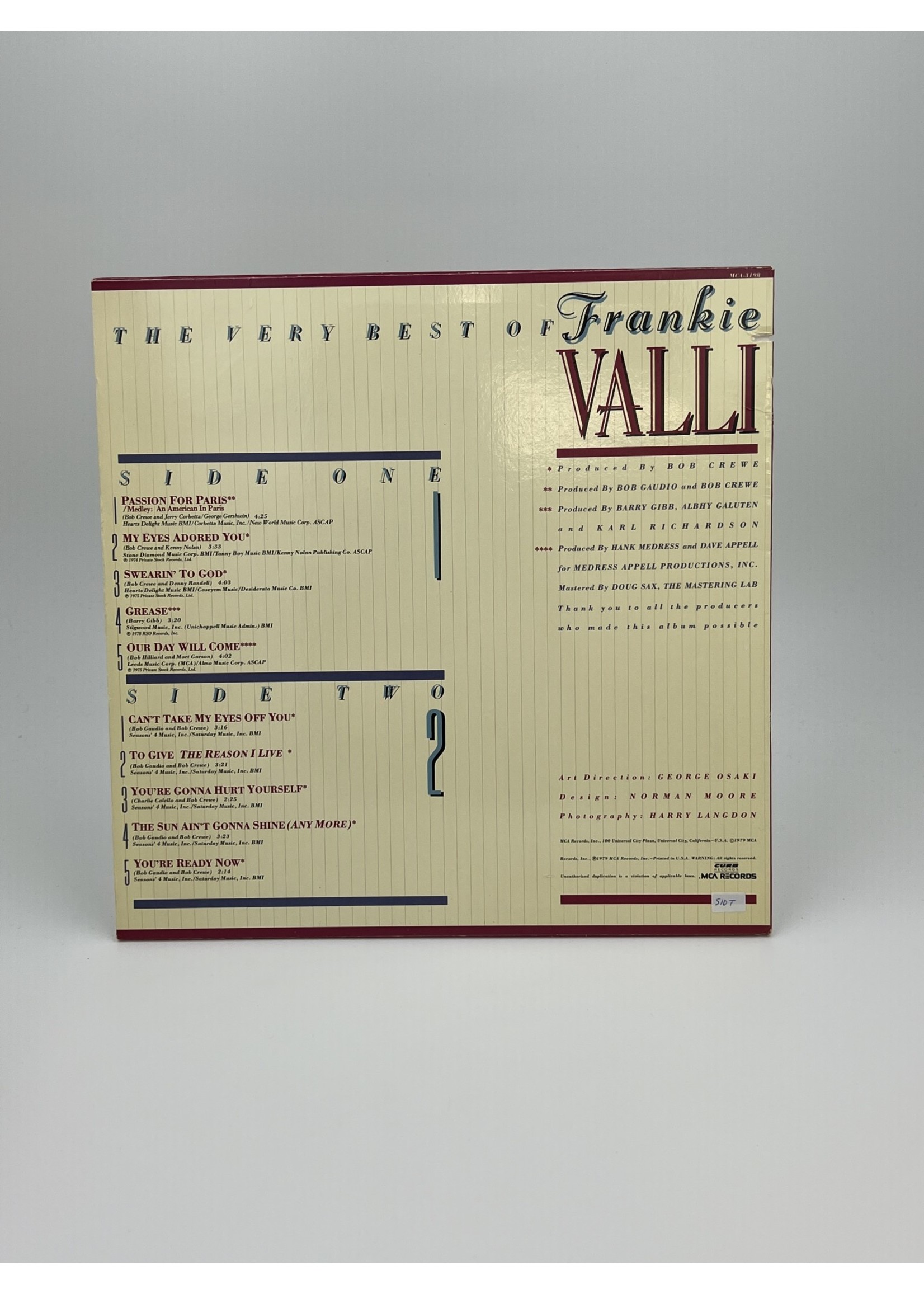 LP The Very Best of Frankie Valli LP Record