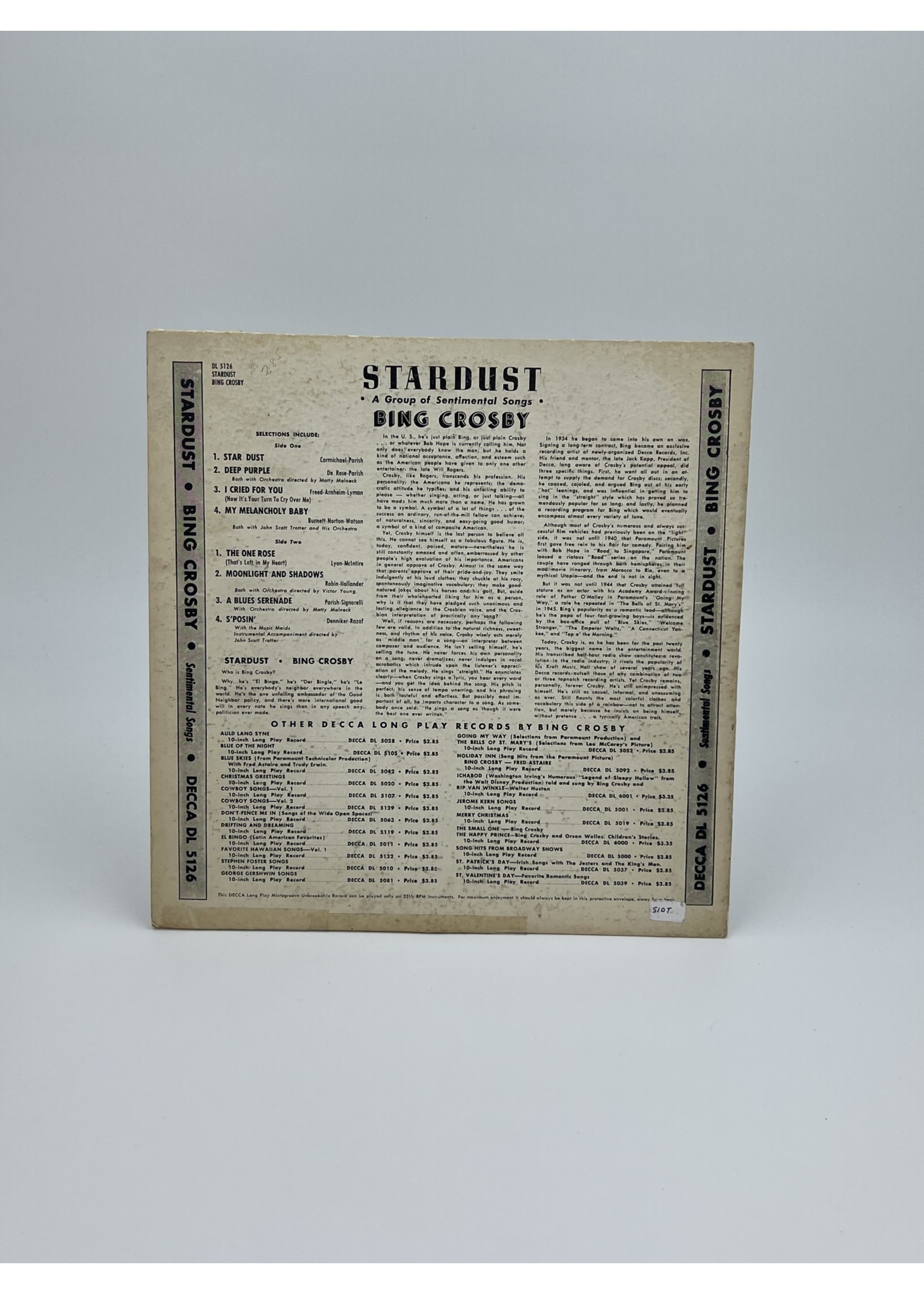 LP Bing Crosby Stardust LP mini Record