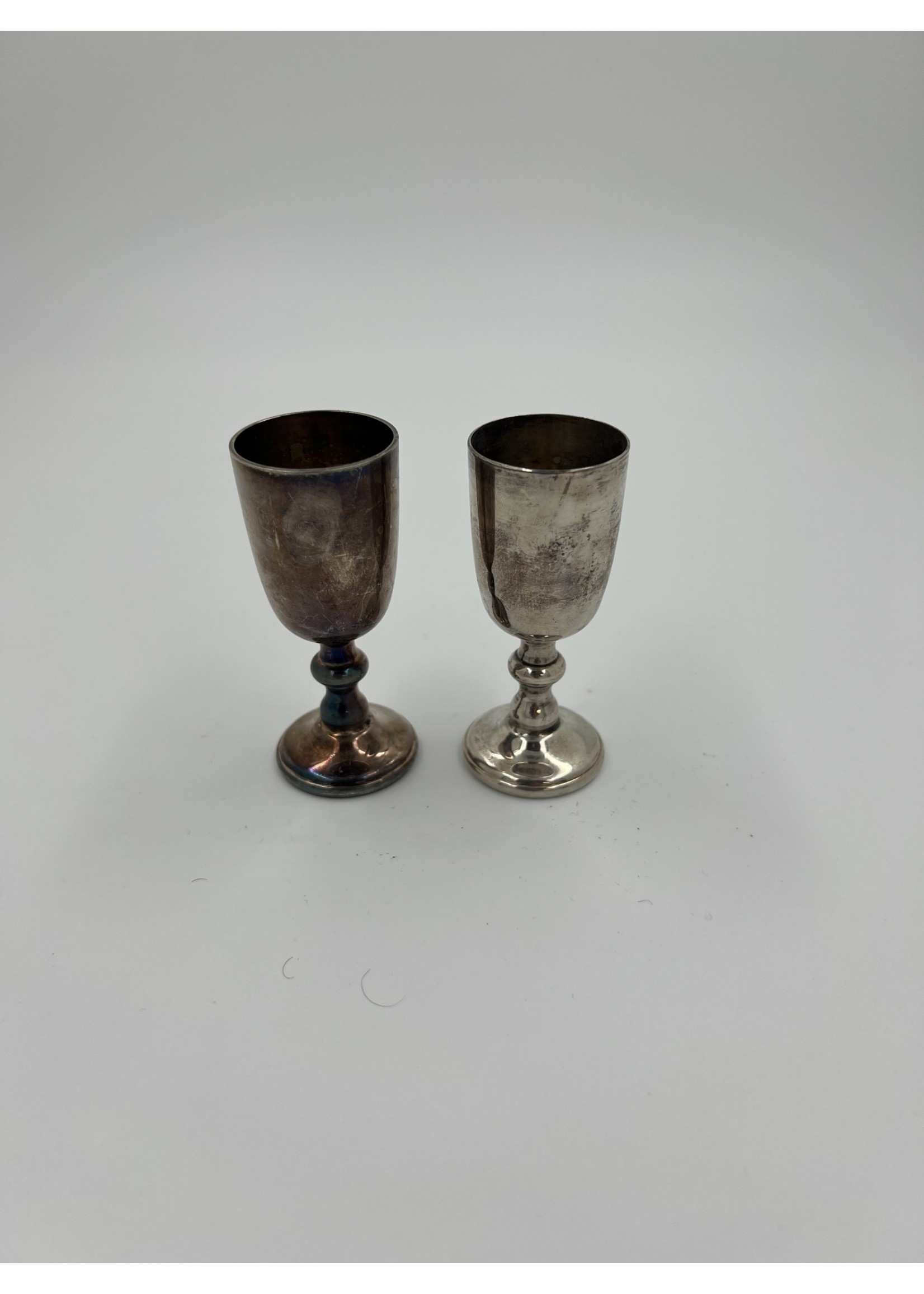 Silver Plate Silver Plate over Copper Goblets Pair