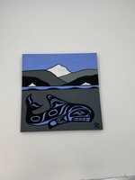 Cecil Dawson Whale On BC Coast Canvas Painting