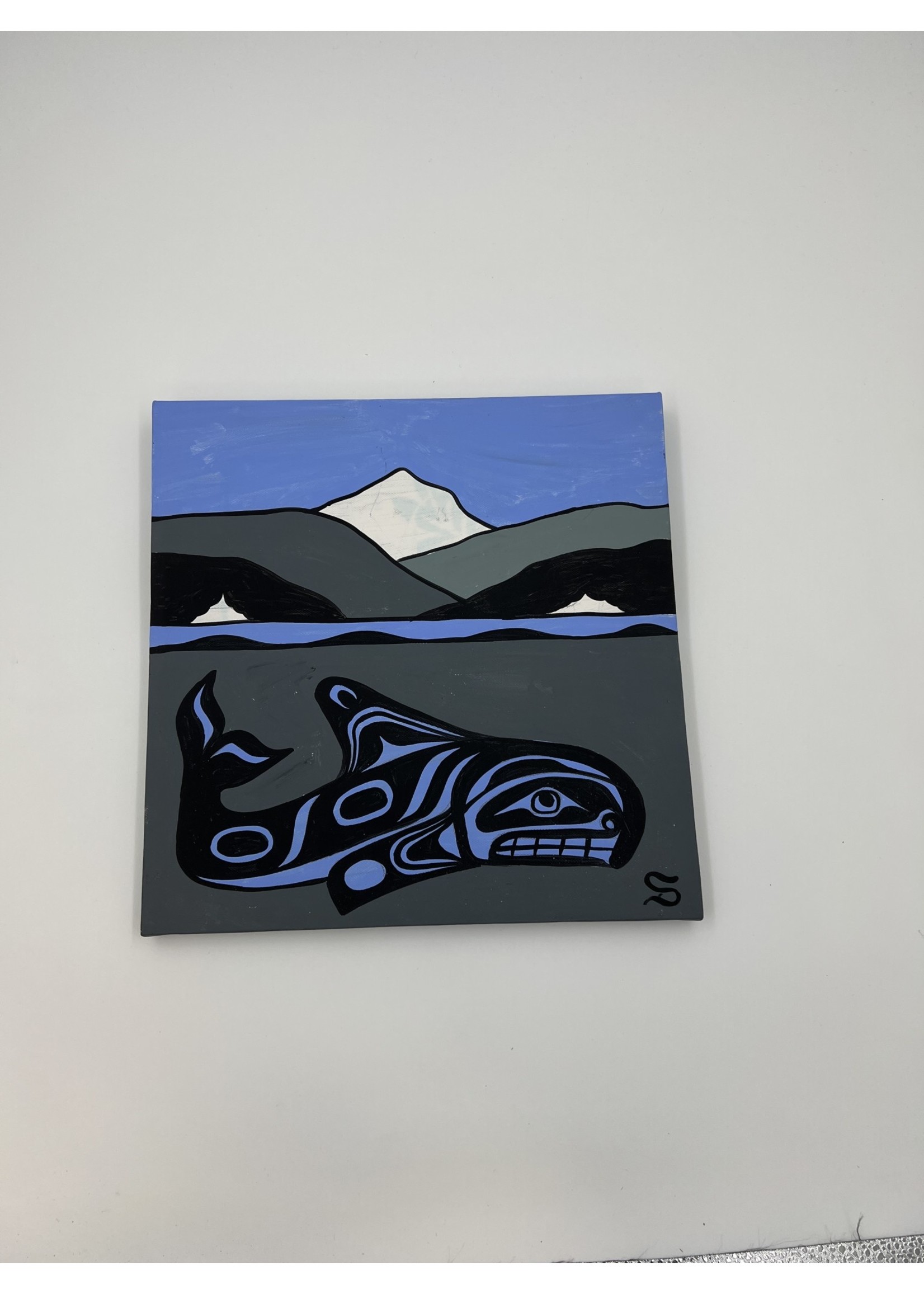 Cecil Dawson Whale On BC Coast Canvas Painting