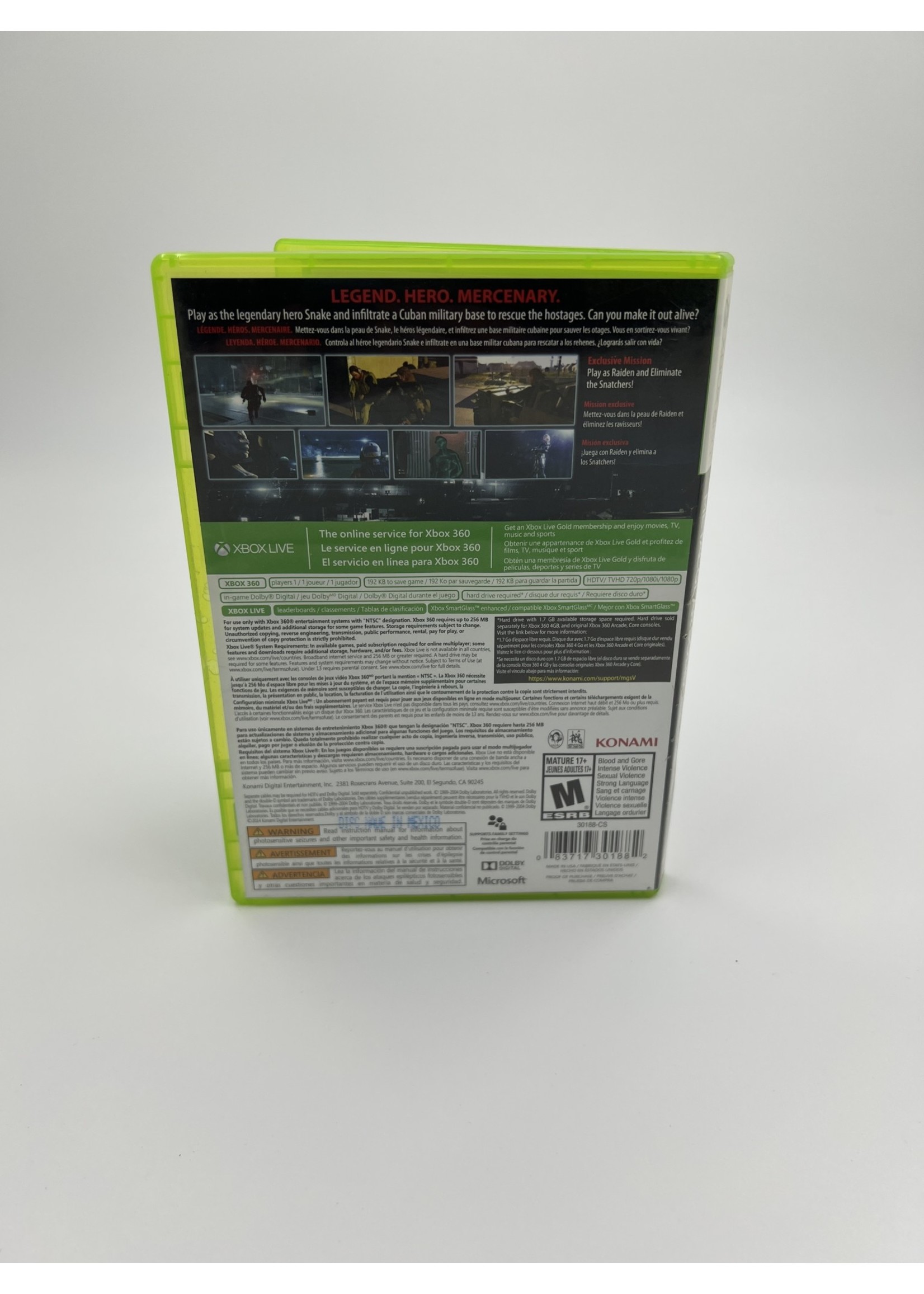 Xbox Metal Gear Solid V Ground Zeroes Xbox 360