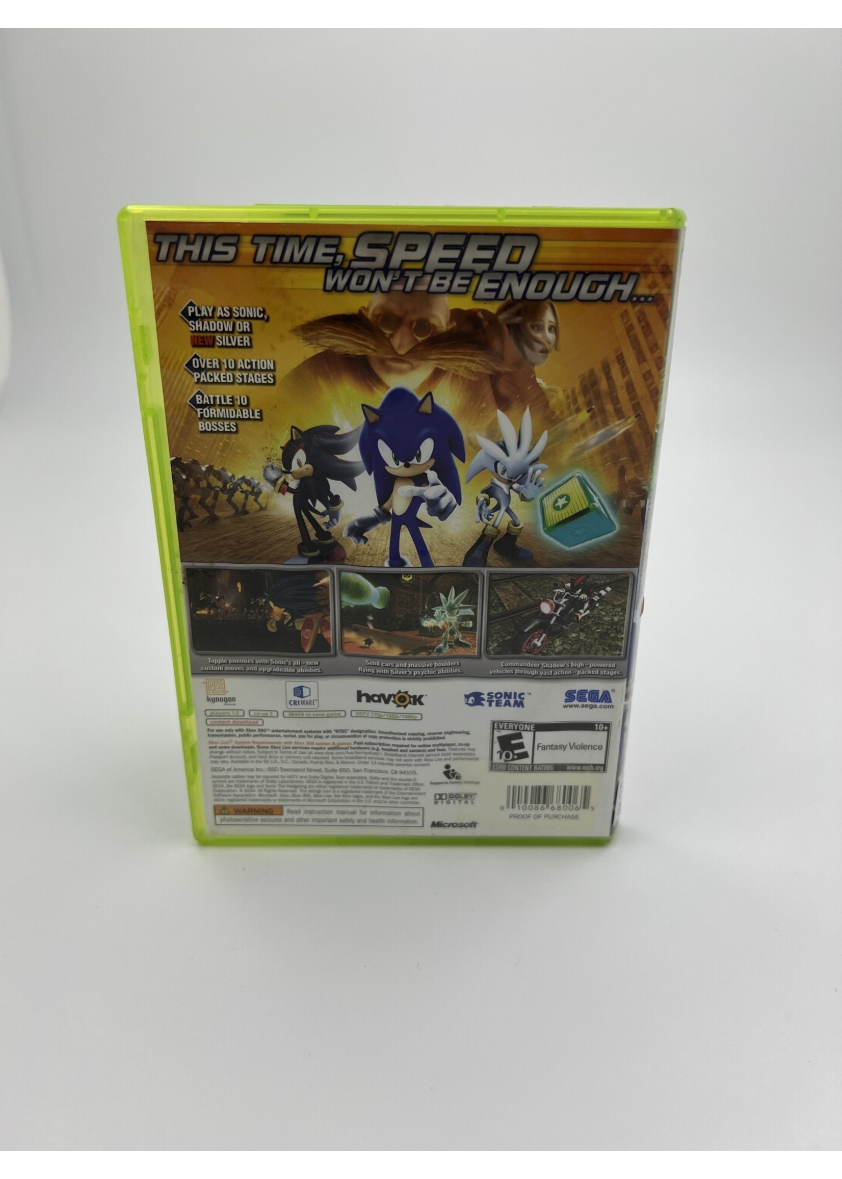 Xbox Sonic The Hedgehog Xbox 360