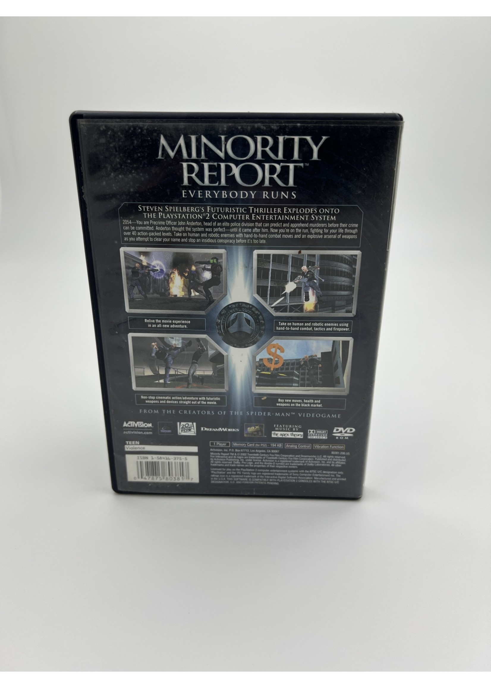 Sony Minority Report Everybody Runs Ps2