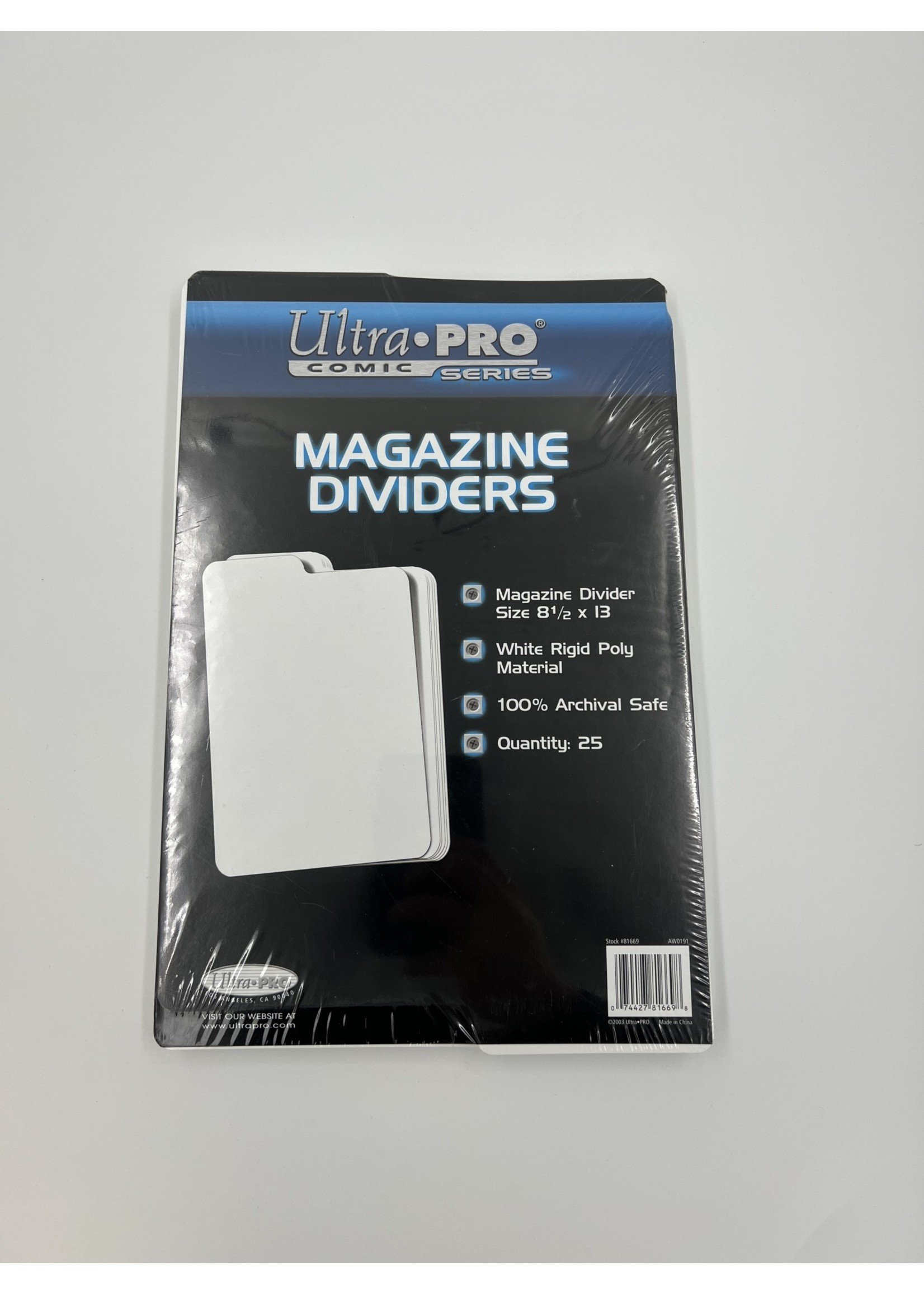 Ultra Pro Ultra Pro Magazine Dividers 25 Pack White Rigid Poly