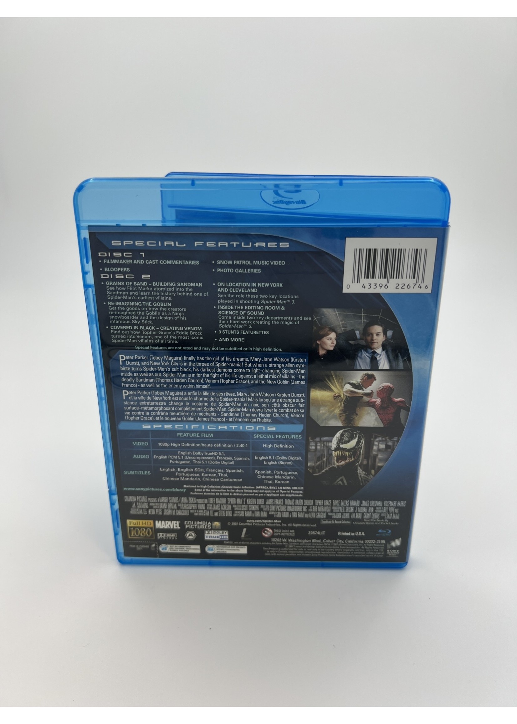 Bluray Spiderman 3 Bluray