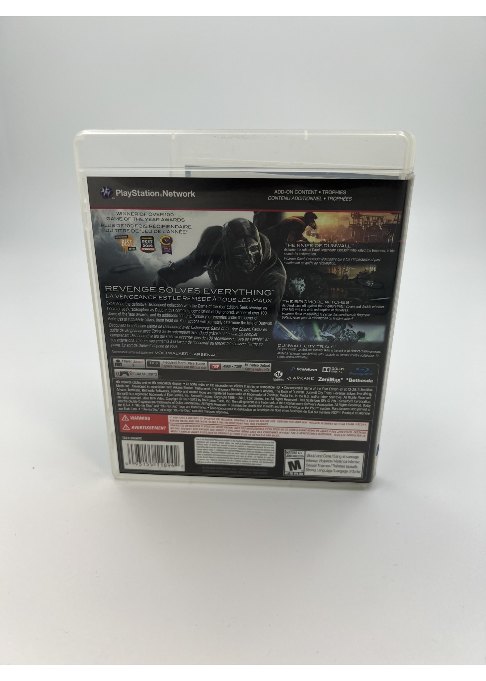 Sony Dishonored Game Of The Year Edition Ps3