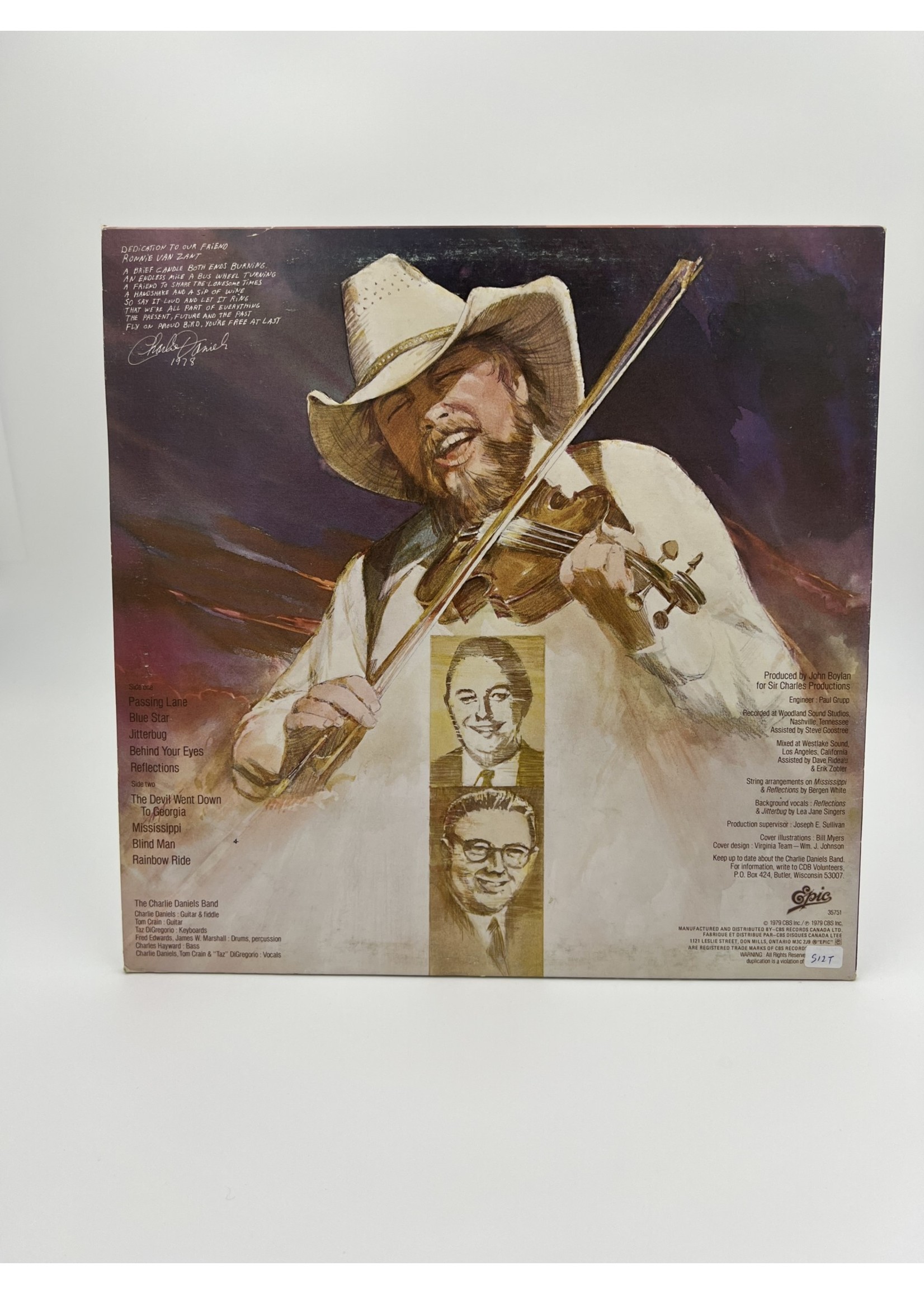 LP The Charlie Daniels Band Million Mile Reflections Lp Record